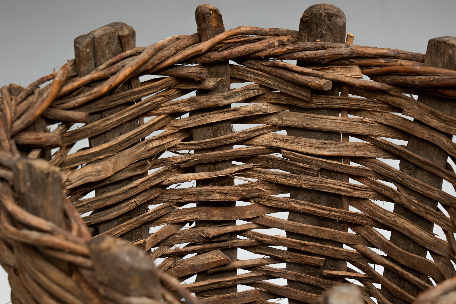 European 19th century handwoven basket