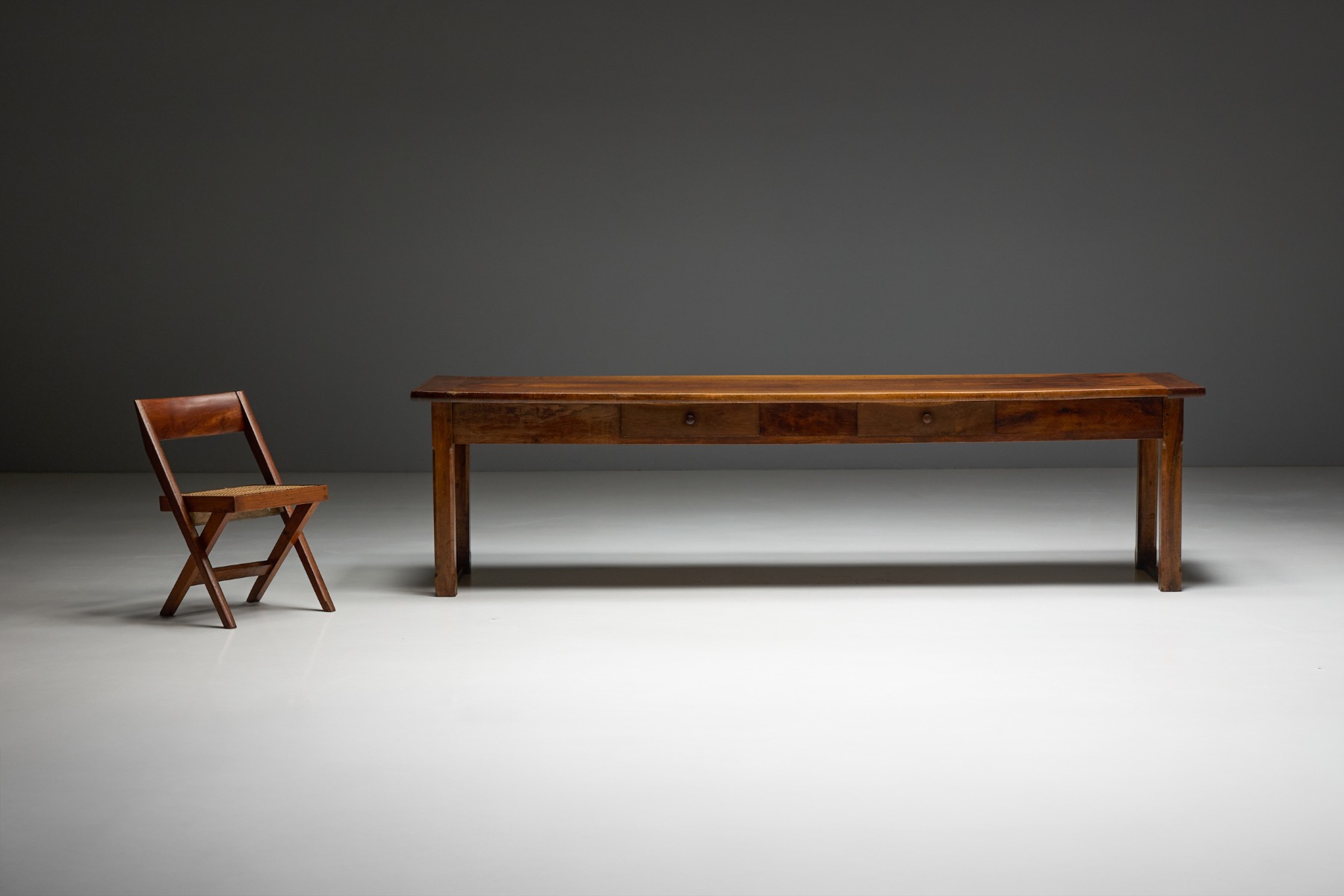 Farmhouse dining table with elongated proportions from the 1800s