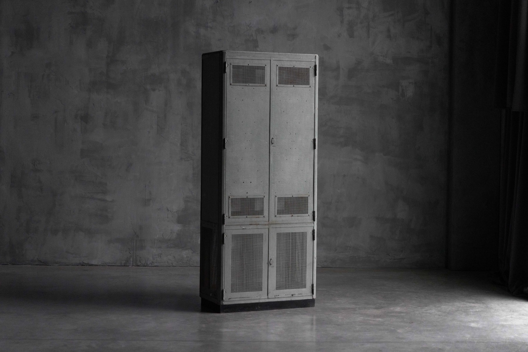 1960s industrial steel cabinet with robust construction