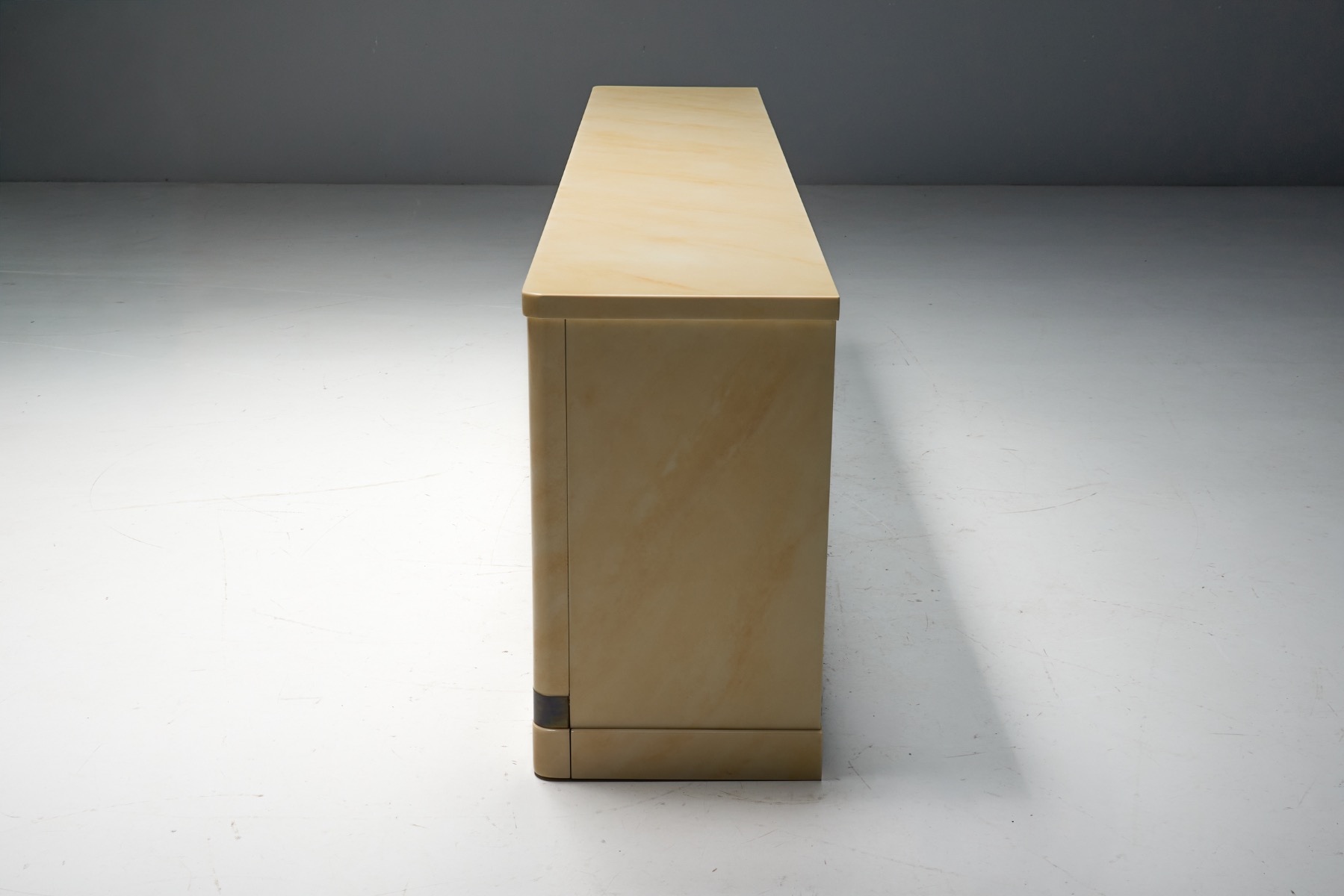 High gloss faux marble sideboard in French modernist style