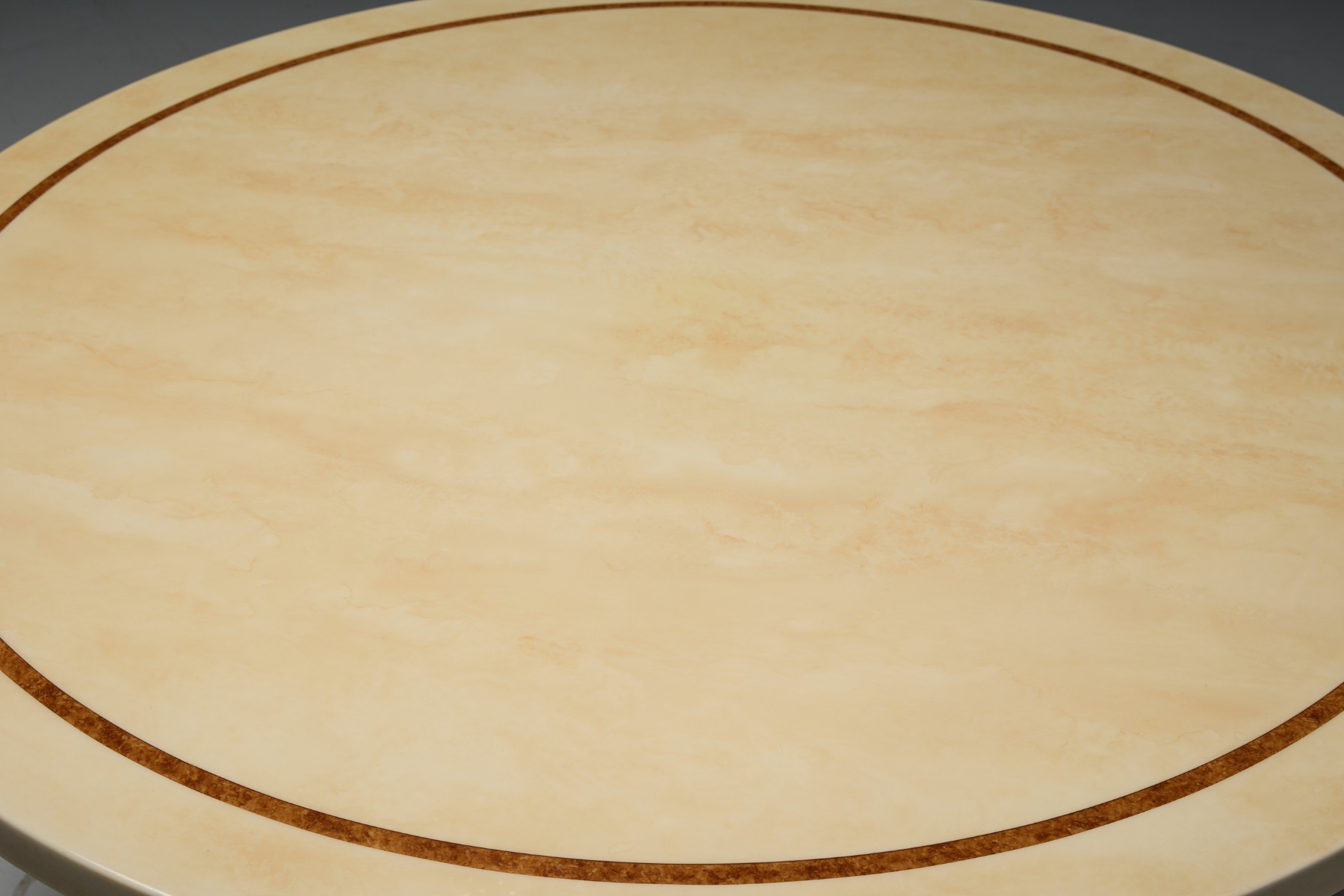 High gloss faux marble table in French modernist style