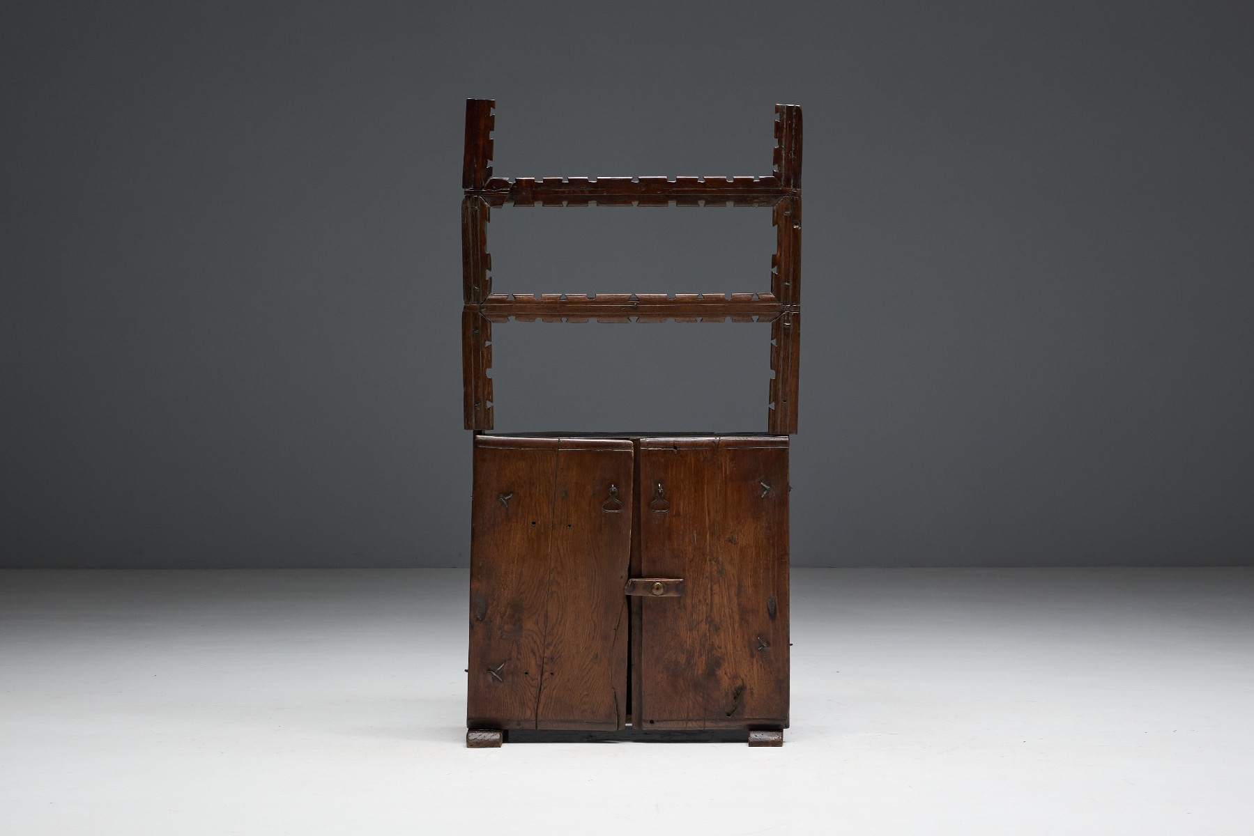 Historic rural art populaire cabinet with deep patina