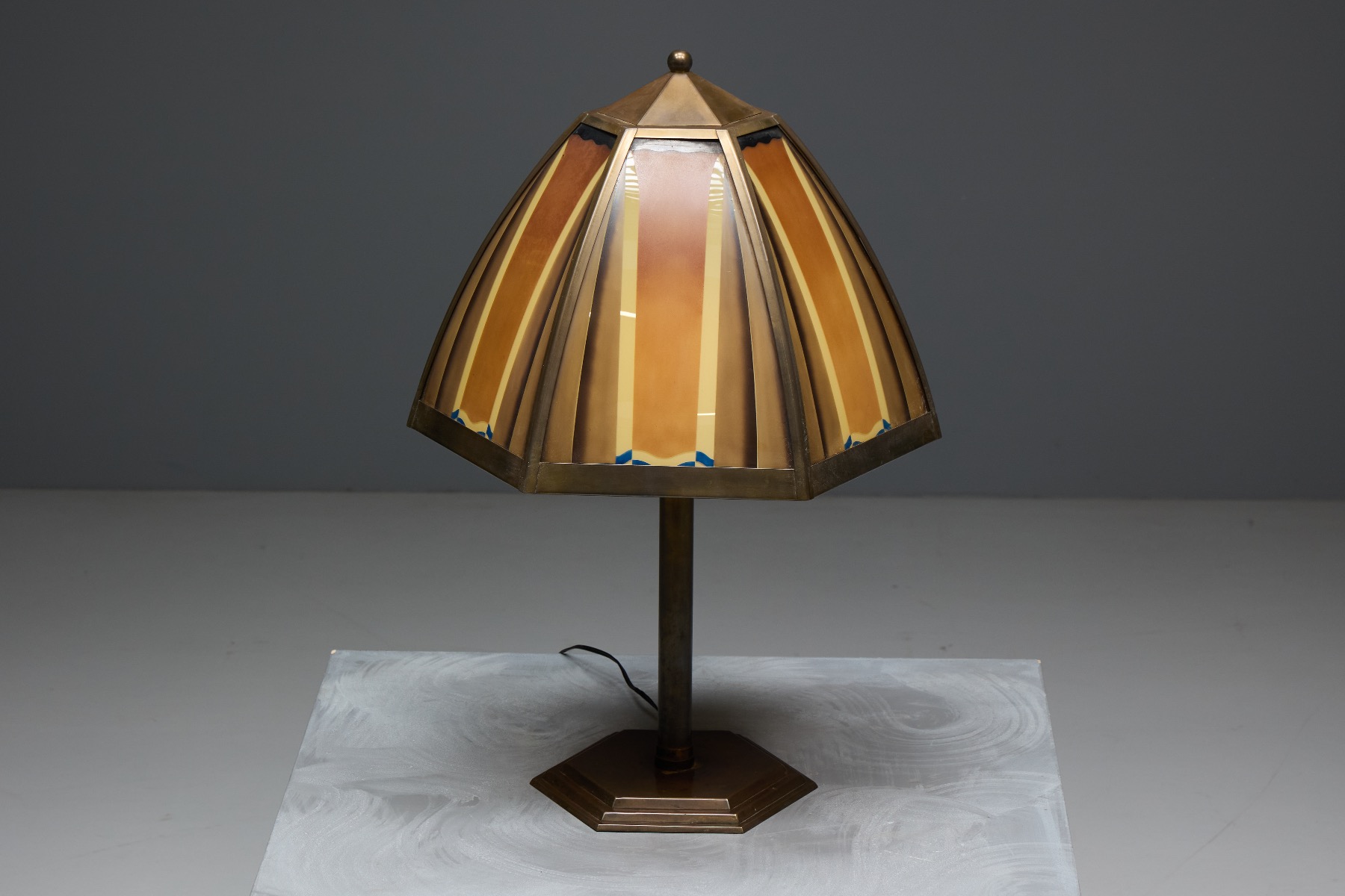 Authentic 1920s Amsterdam School bronze lighting