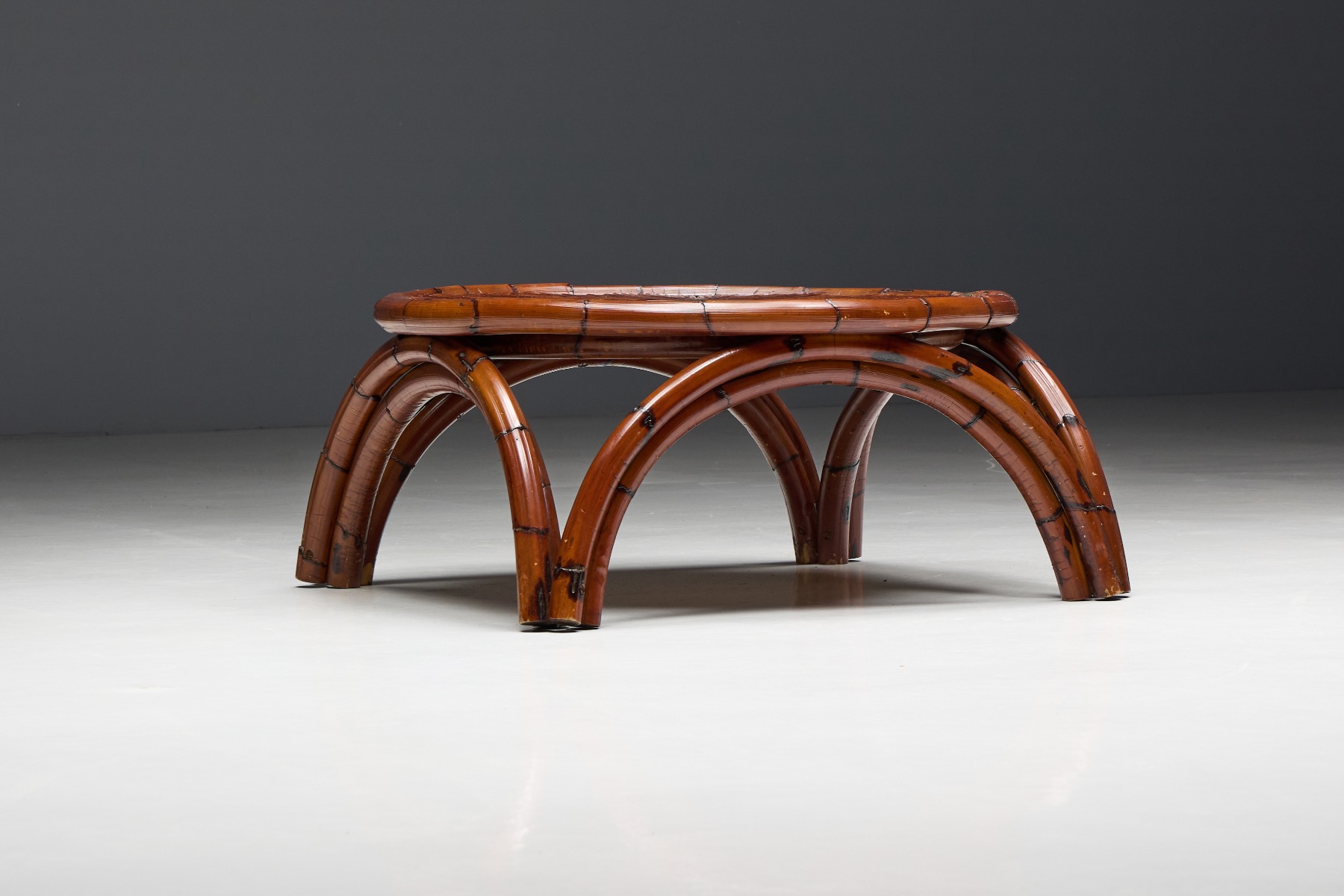 Luxury bamboo coffee table 1970s Italy