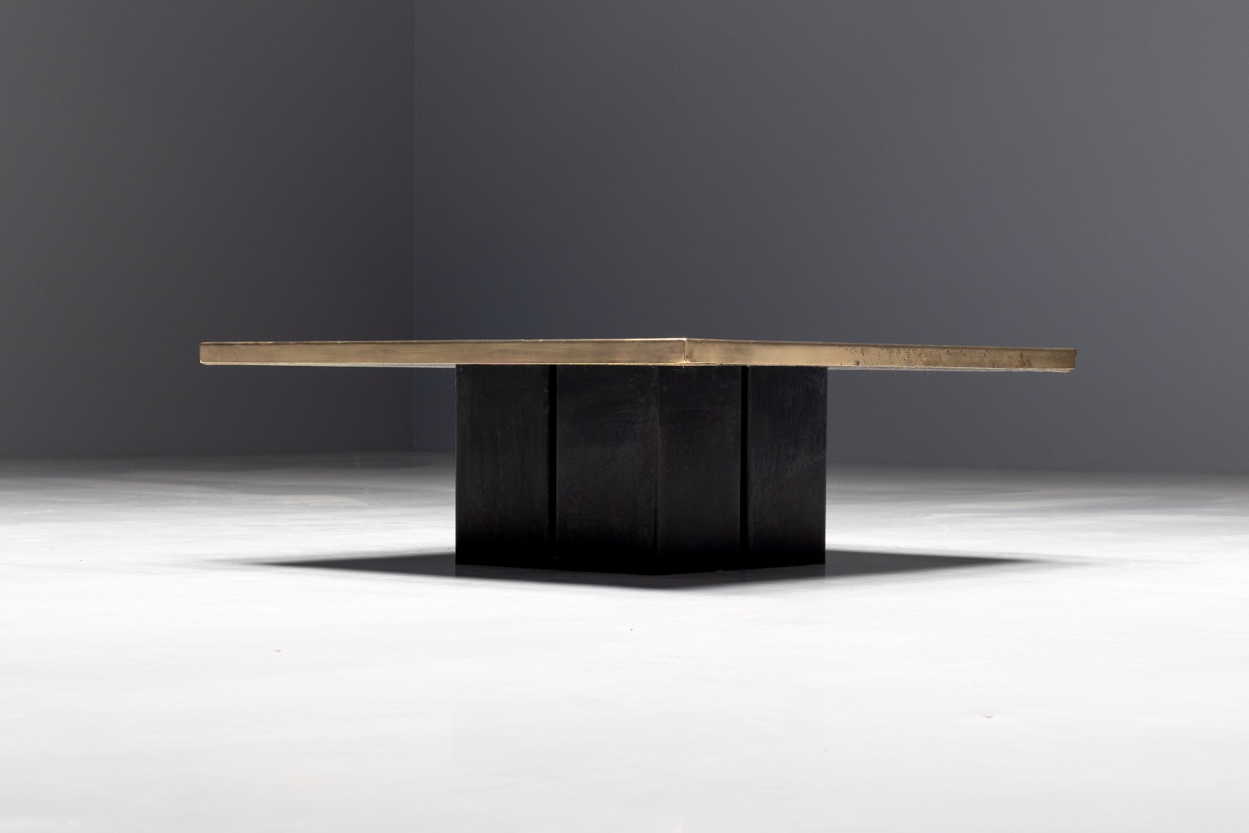 Luxury brass coffee table in Christian Heckscher style