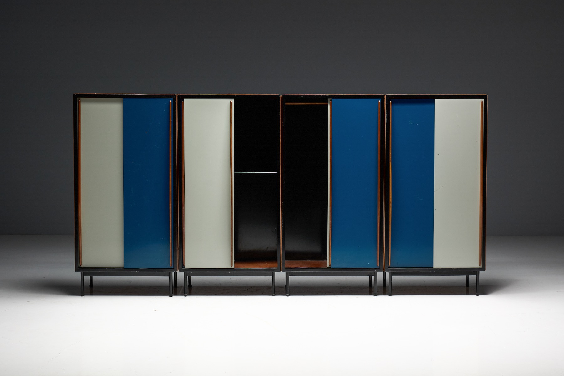 Minimalist modernist wardrobe with rational proportions