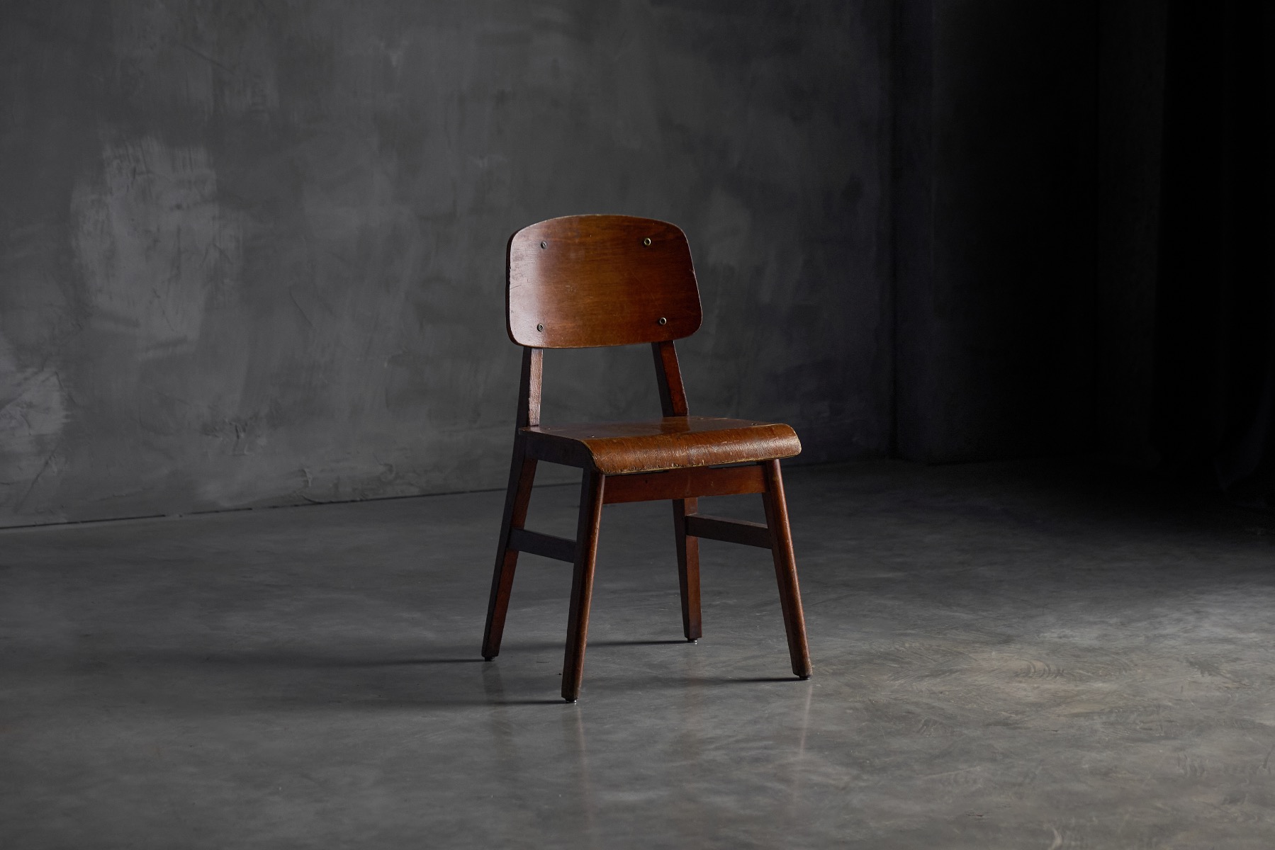 Rare wooden chair with clear constructivist form