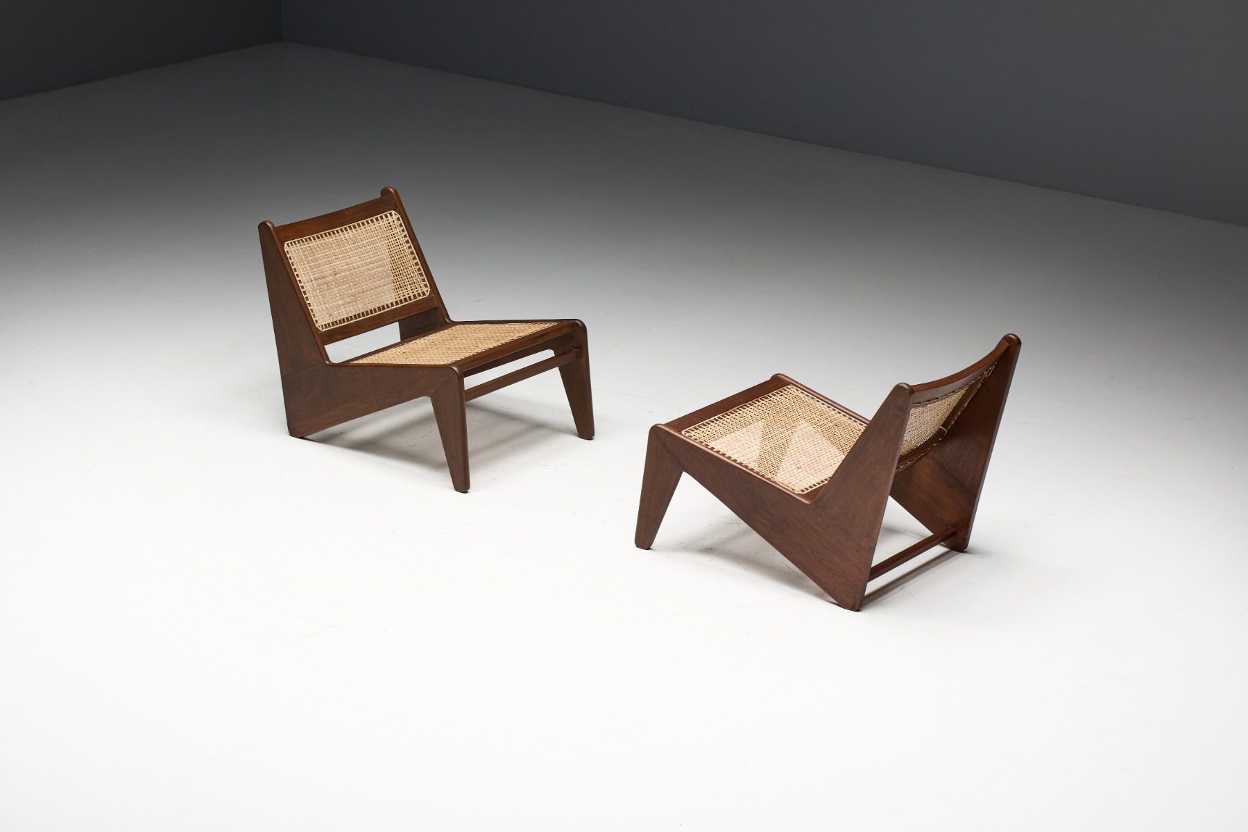 Rare PJ SI 59 kangaroo chairs by Pierre Jeanneret