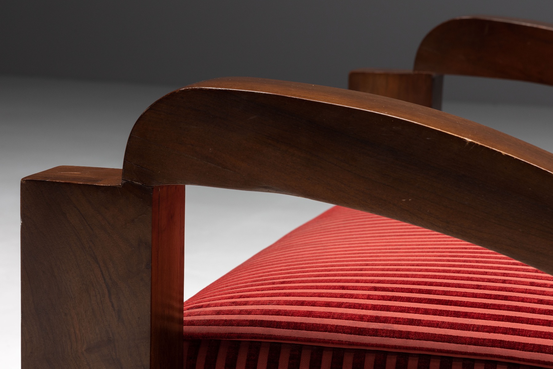 Refined French velvet sofa from the 1940s style