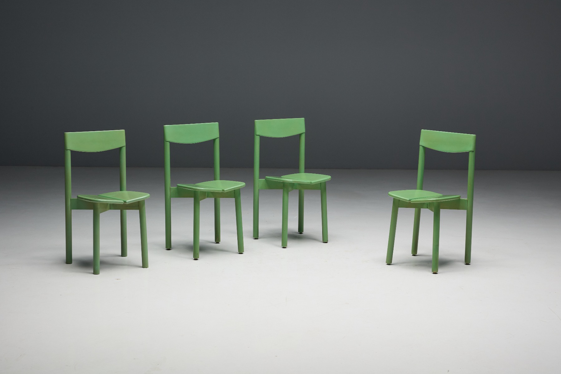 Refined green dining chair designed by Gautier-Delayé