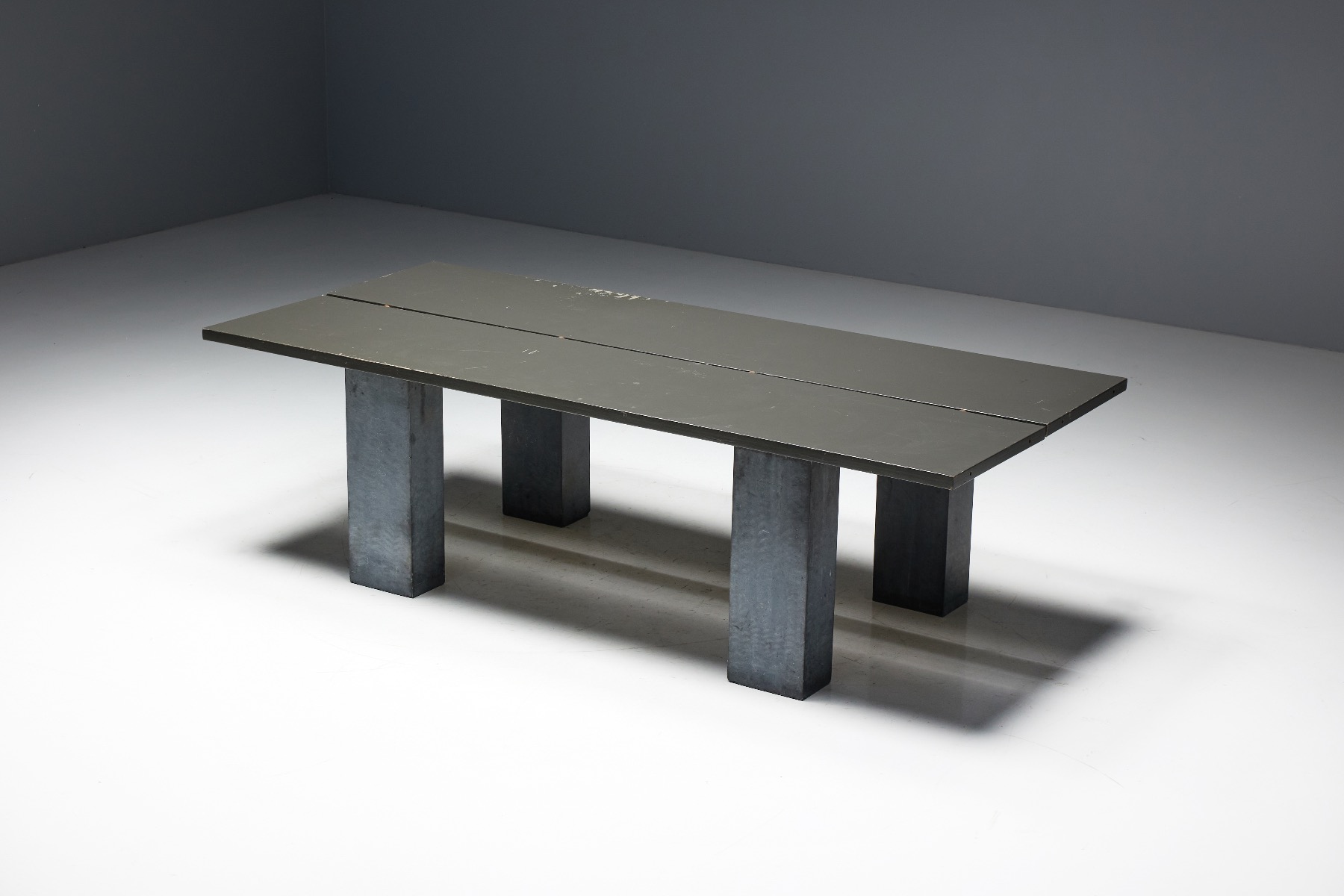 Retro 1970s dining table with stone support