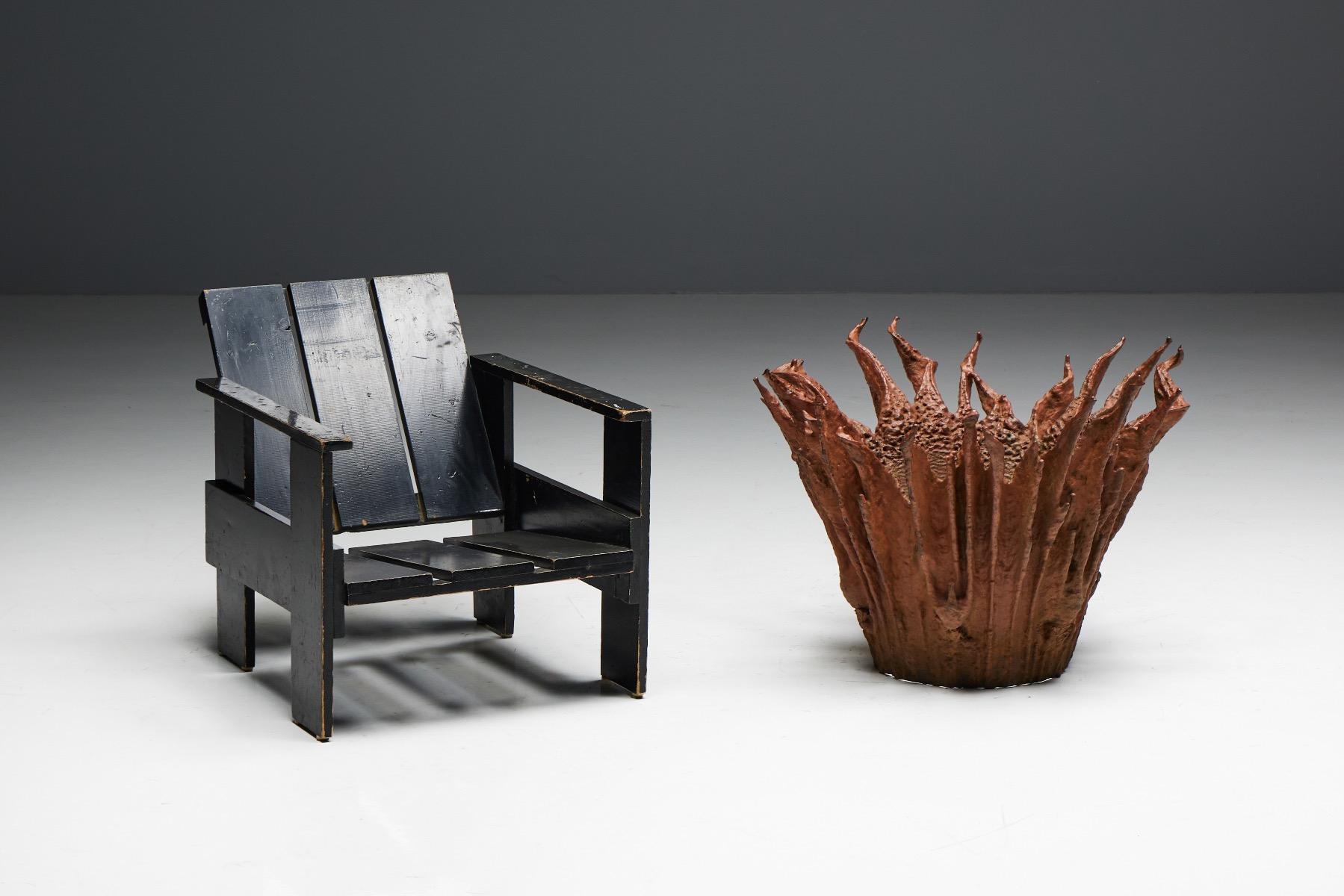 Retro modernist iron sculpture 1960s