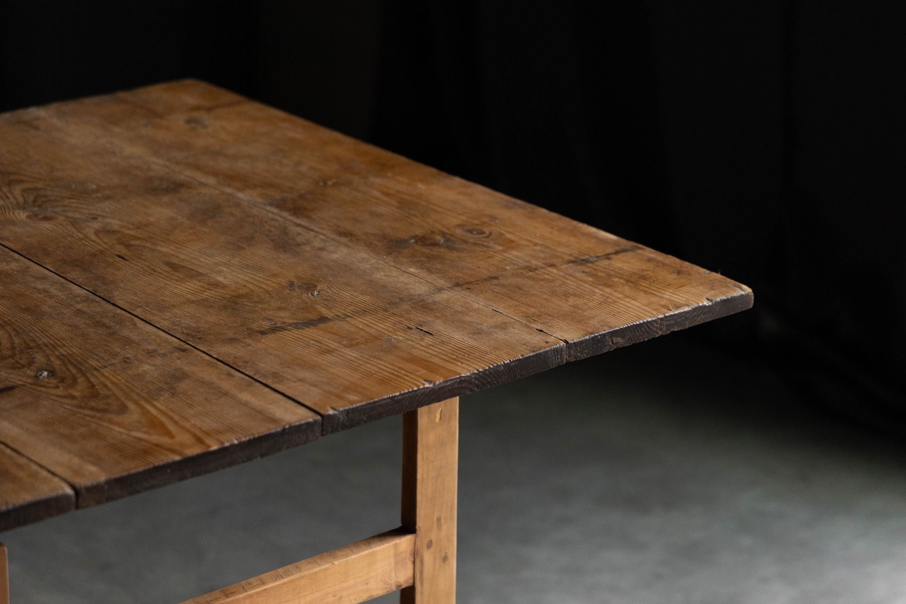 Rural vernacular drop leaf worktable with historic appeal