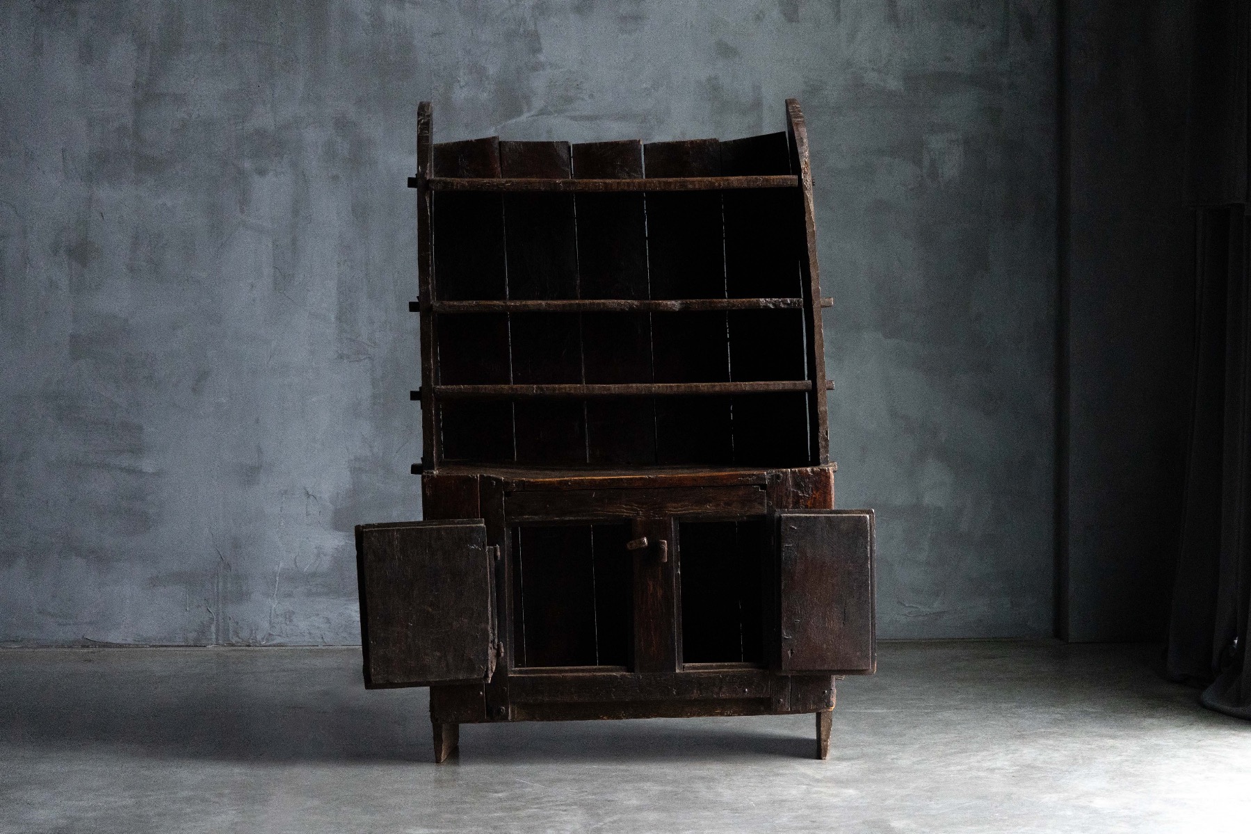 Rustic antique wooden cabinet with original character