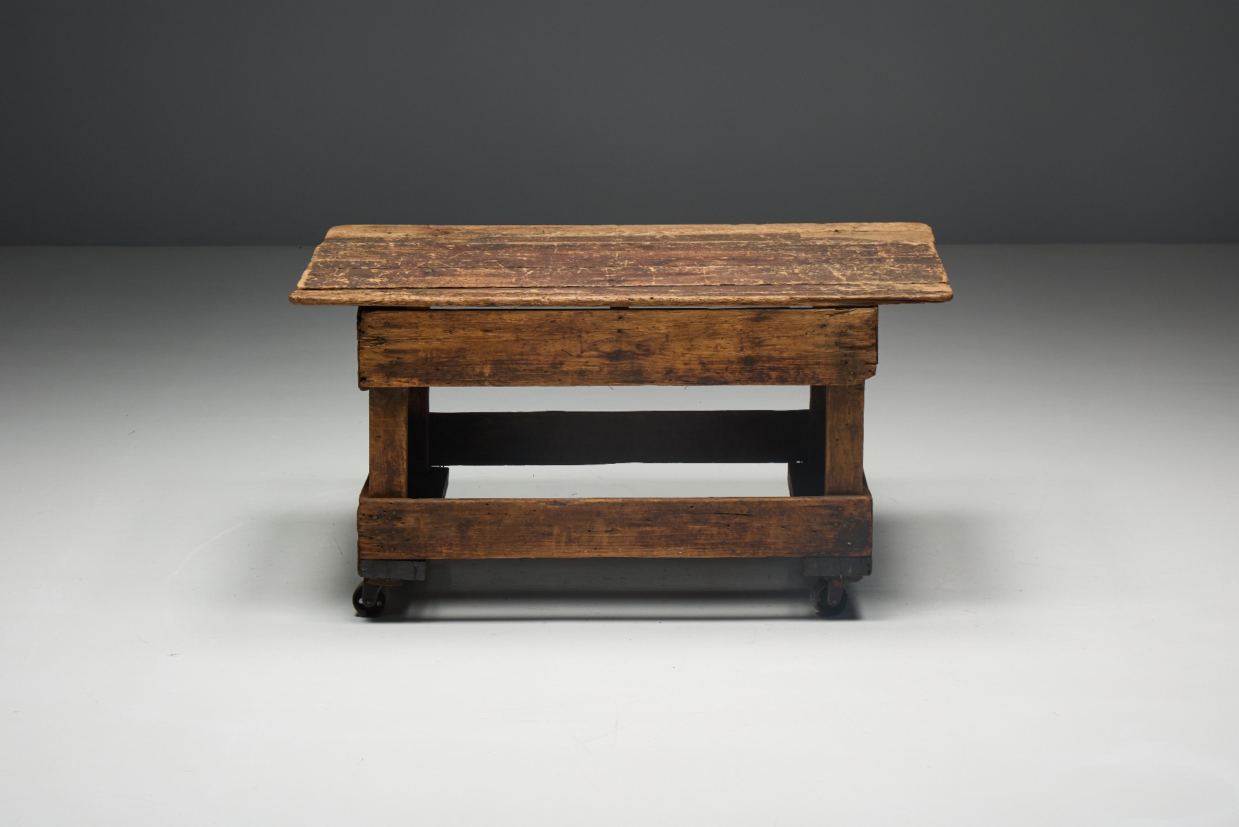 Solid wood primitive workbench 1800s