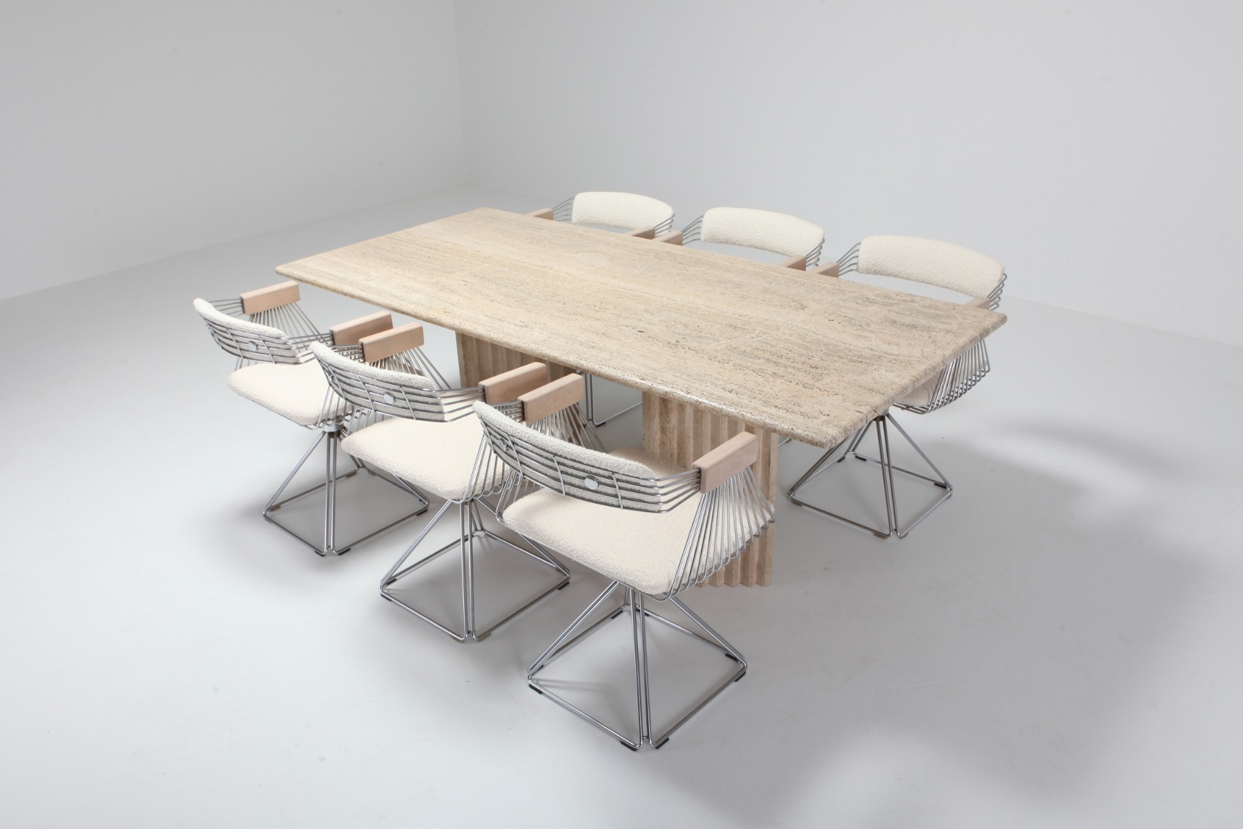 Statement postmodern wire chairs from the 1970s