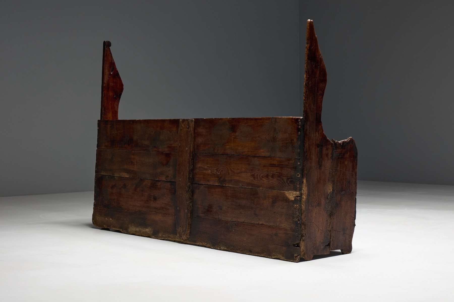 Timeworn primitive farm bench 18th century