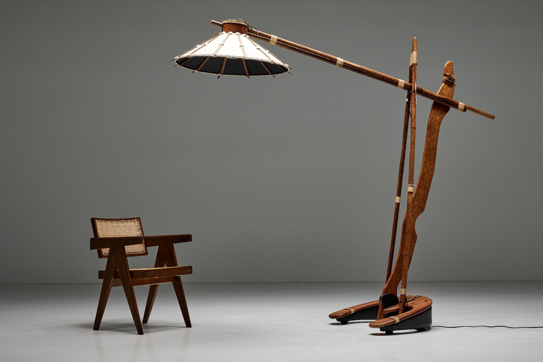 Unique studio craft arc floor lamp from the 1990s