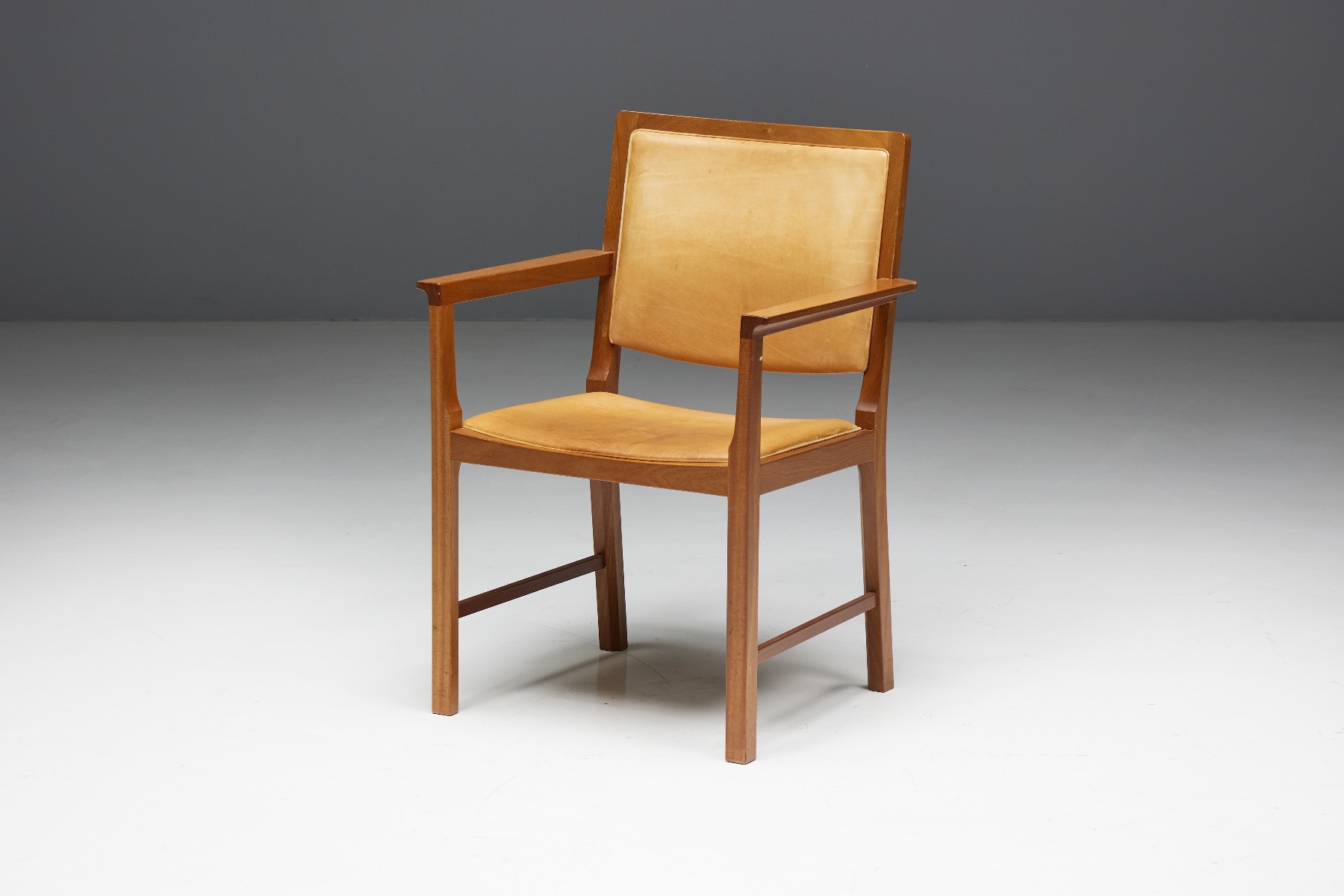 Vintage Scandinavian desk chairs in leather