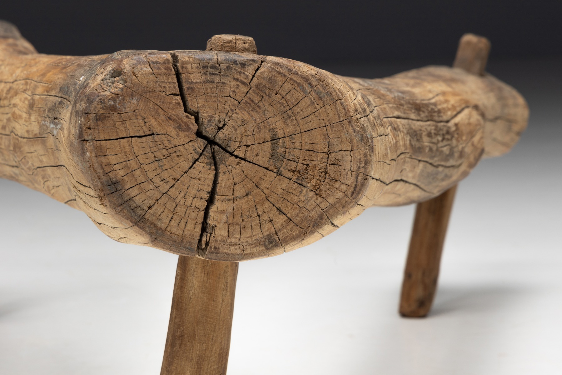 1700s rural wooden tripod stool