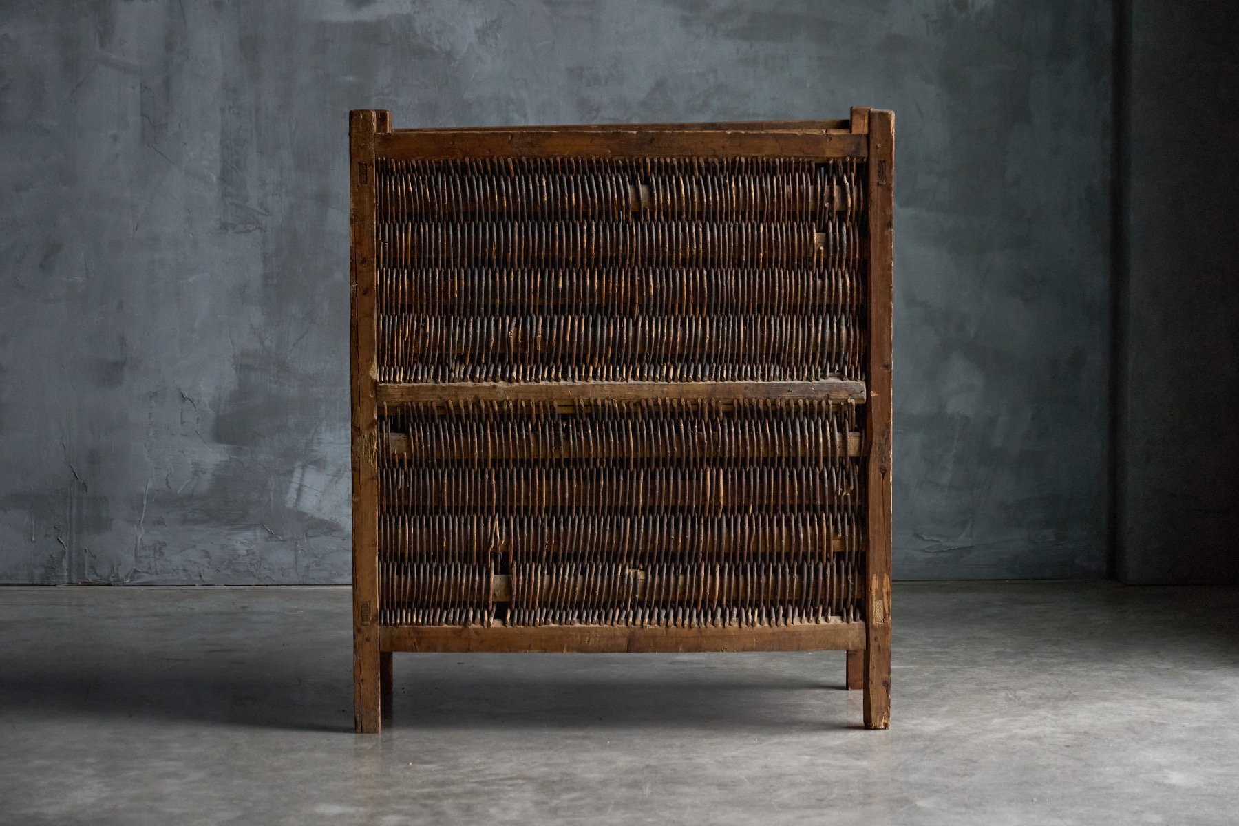 Aged solid wood country pantry