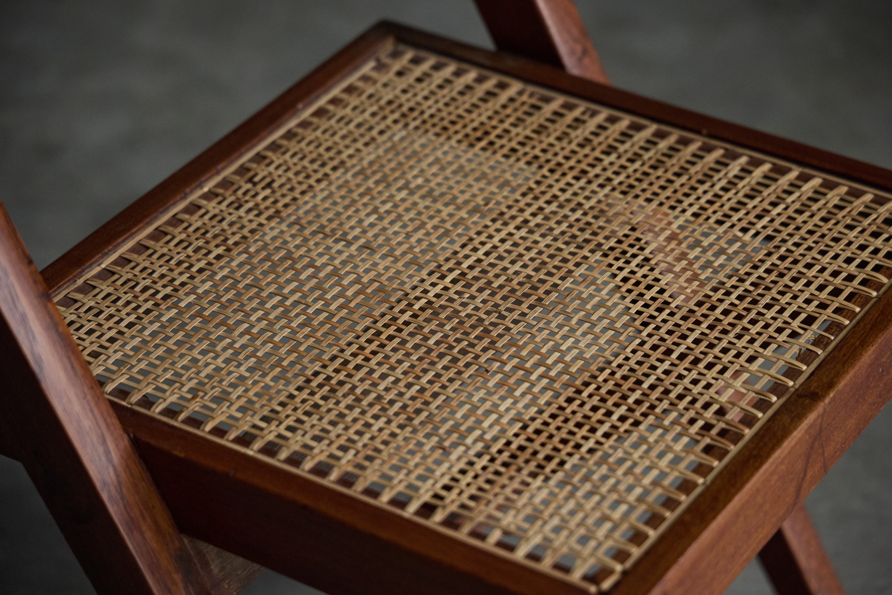 Architectural library chair with restrained modernism