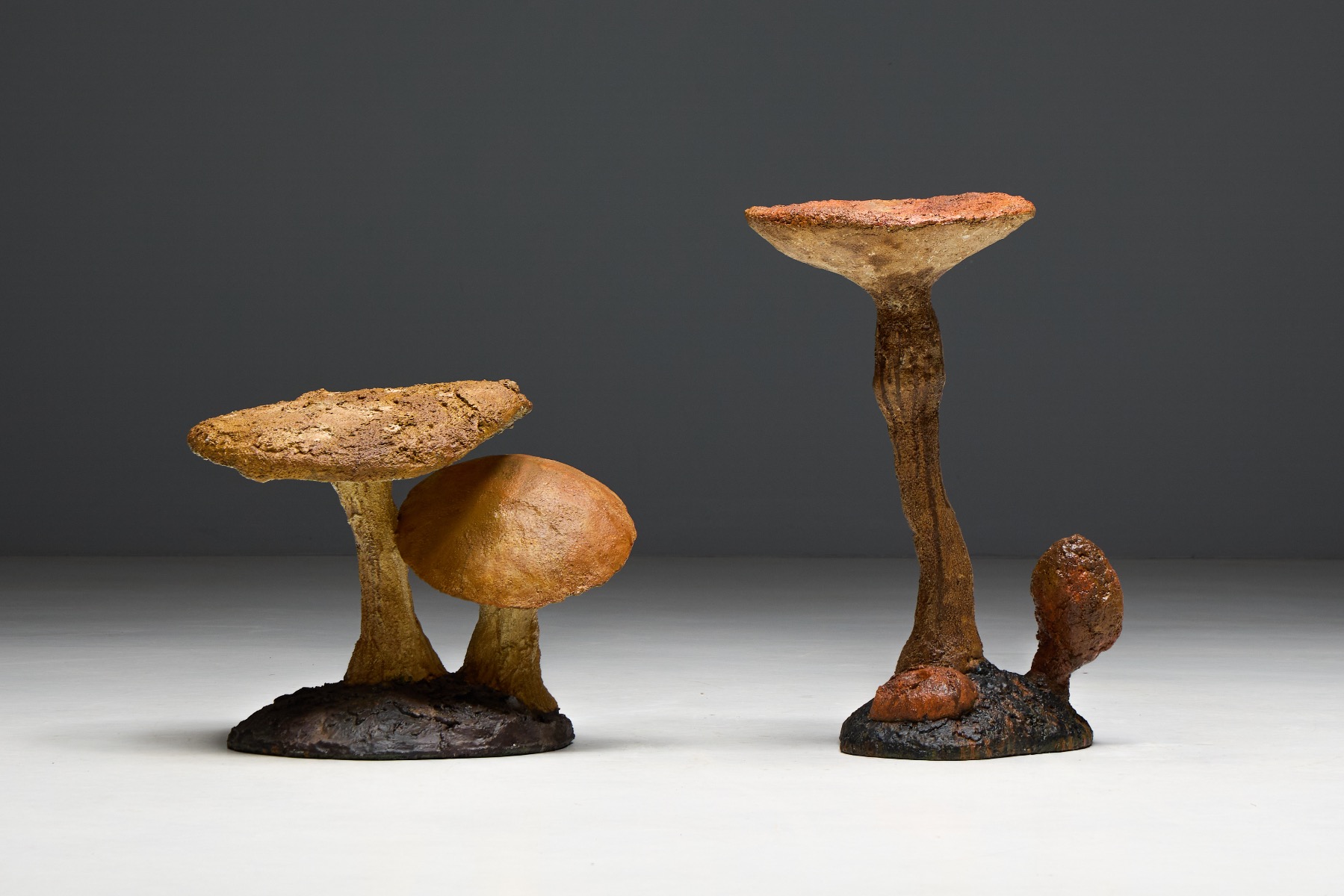 Artistic mushroom sculpture with natural asymmetry