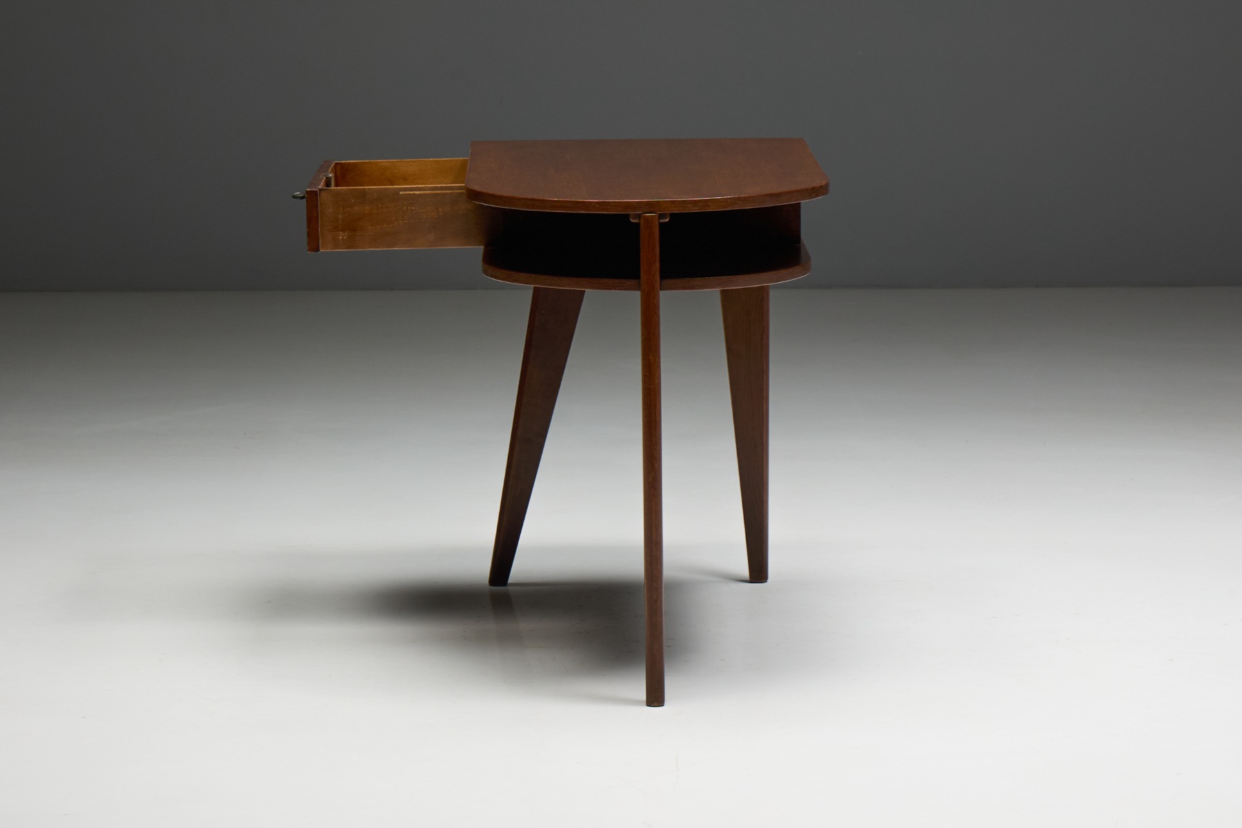Classic French tripod desk from the 1950s by Jacques Adnet