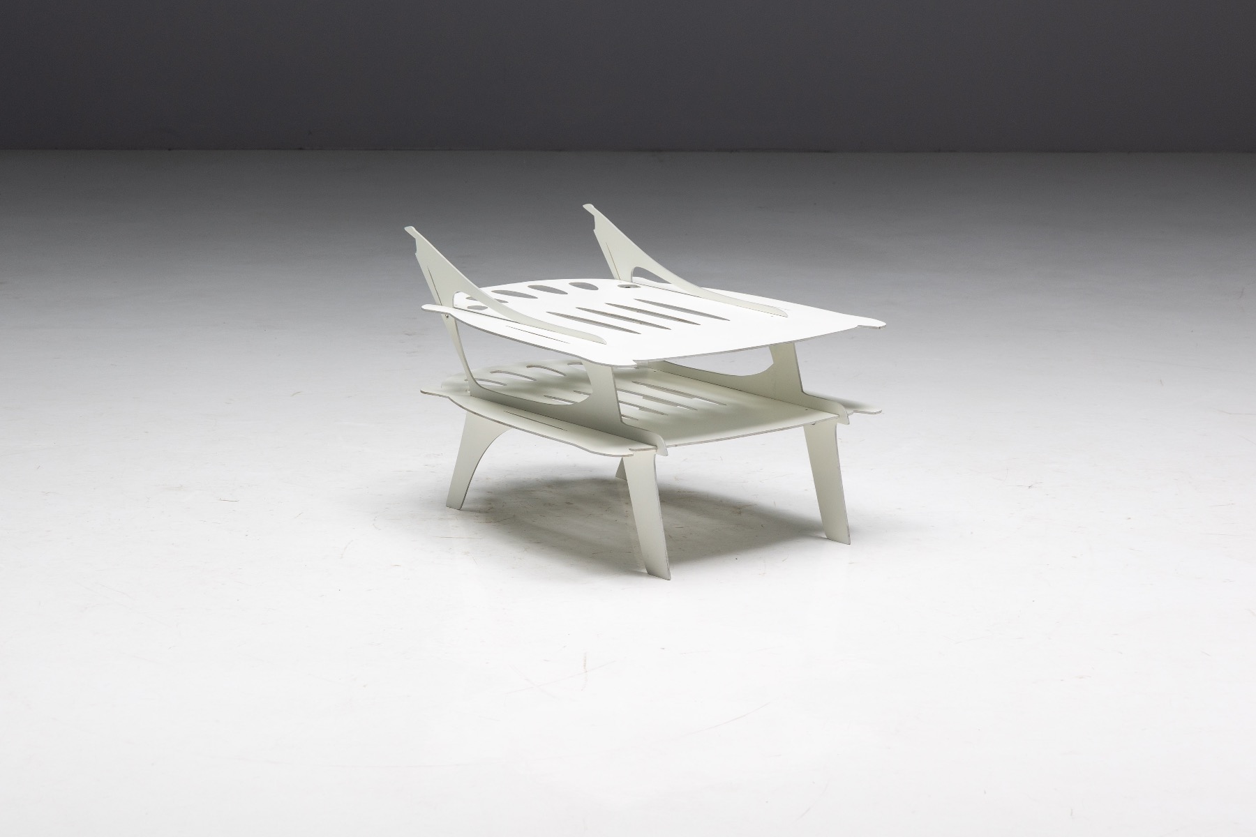 Contemporary design coffee table with graphic structure