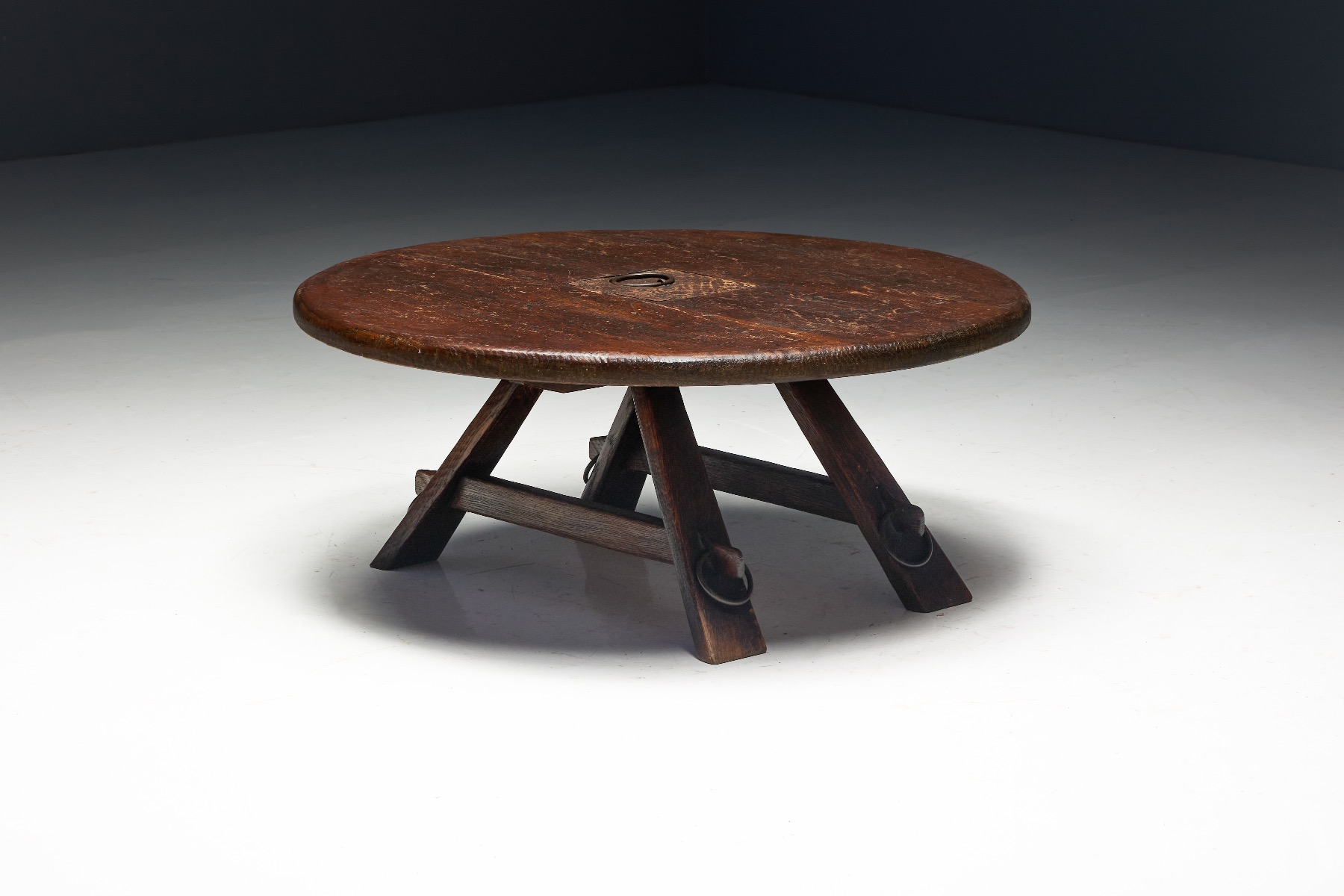Heritage rustic coffee table with simple form