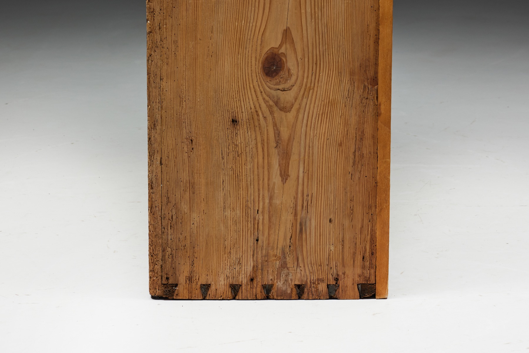 Early primitive brutalist cabinet in wood