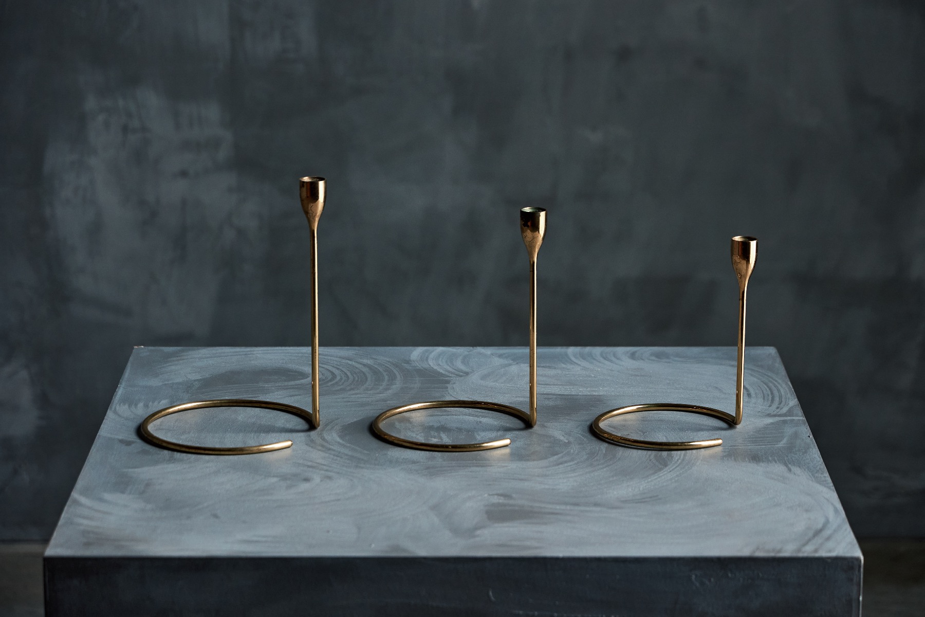 European brass candlestick set 1960s