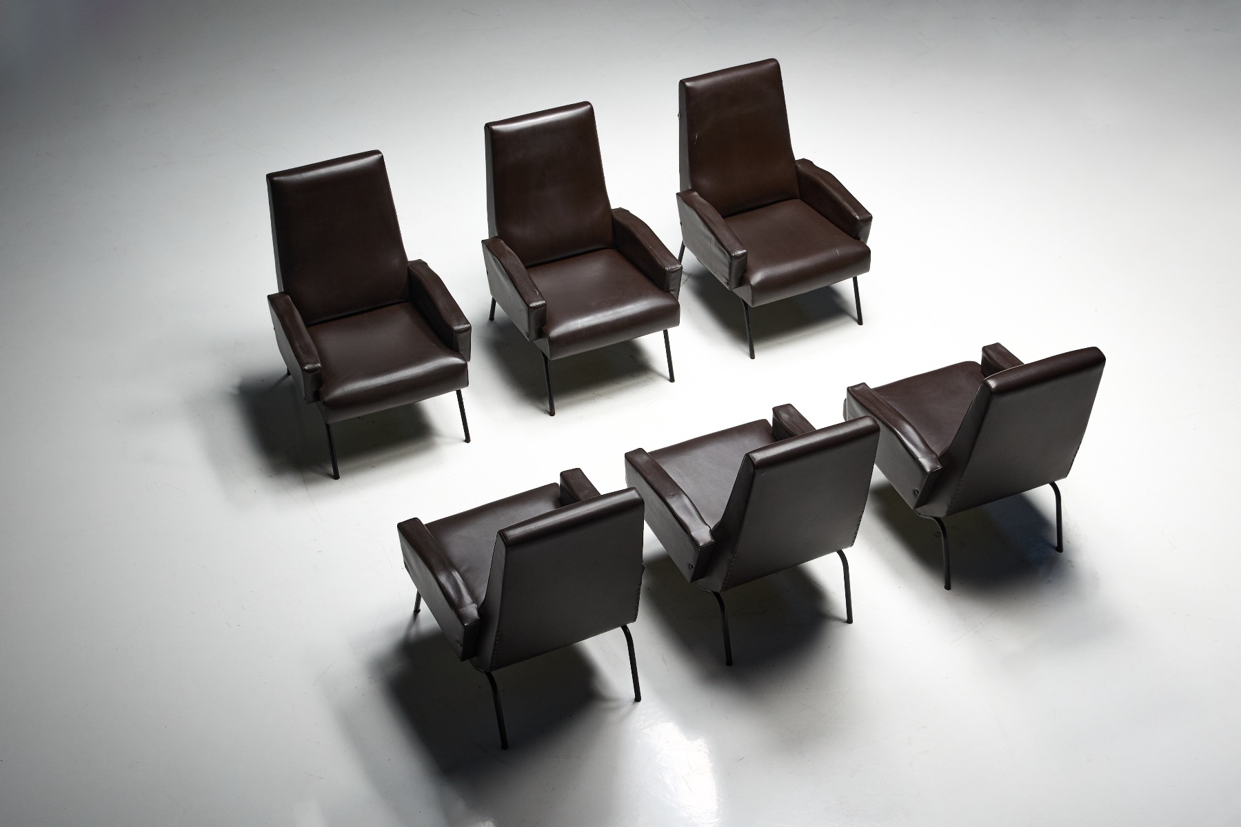 European mid century modern lounge chair with refined form