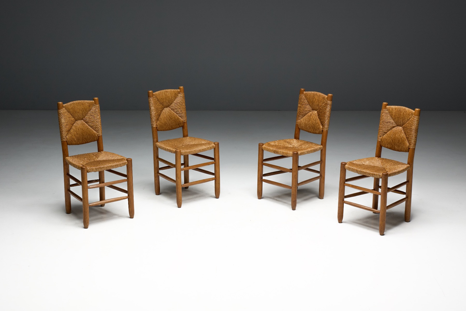 European modernist Bauche dining chair with refined lines