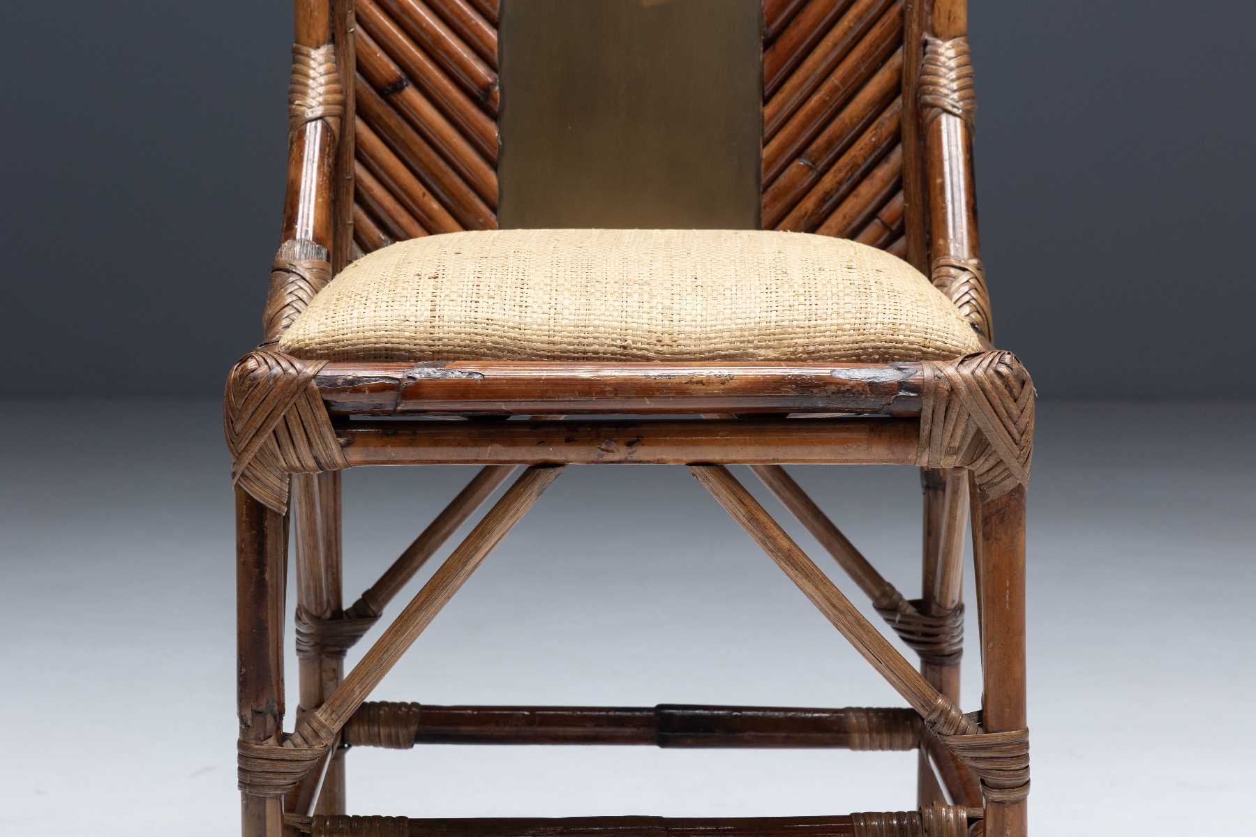 Iconic high back chair designed by Gabriella Crespi