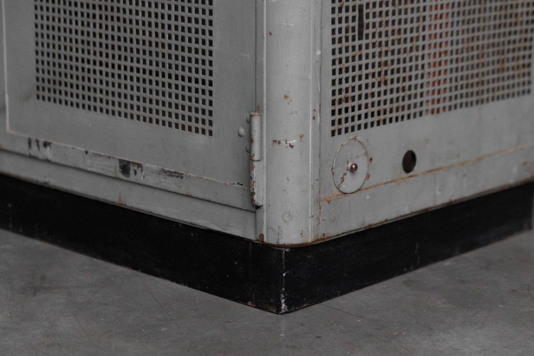 Industrial metal cabinet suitable for workspace storage