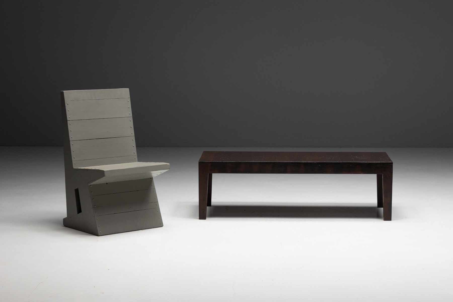 Architectural Dutch coffee table from the 1960s by Dom Hans van der Laan
