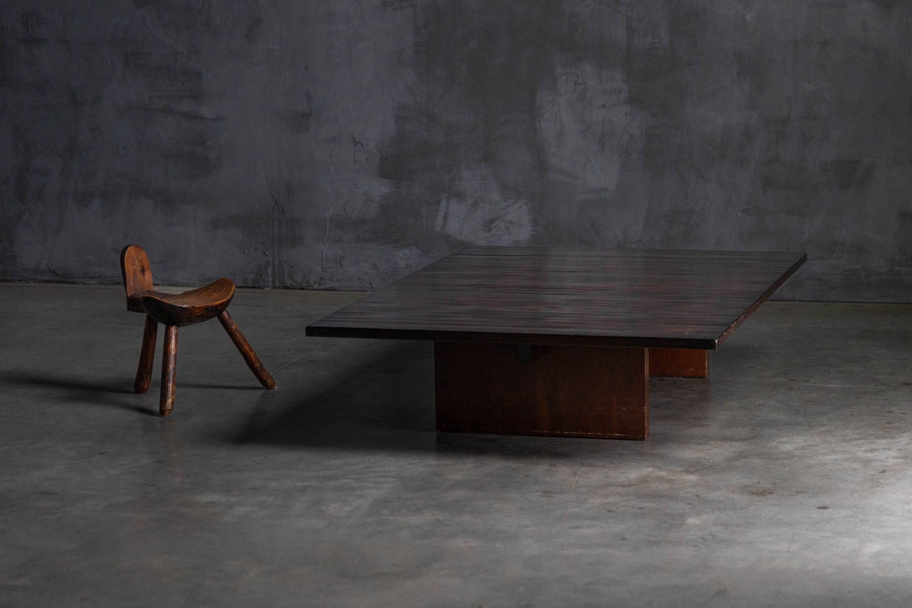 Solid wood coffee table with sculptural presence