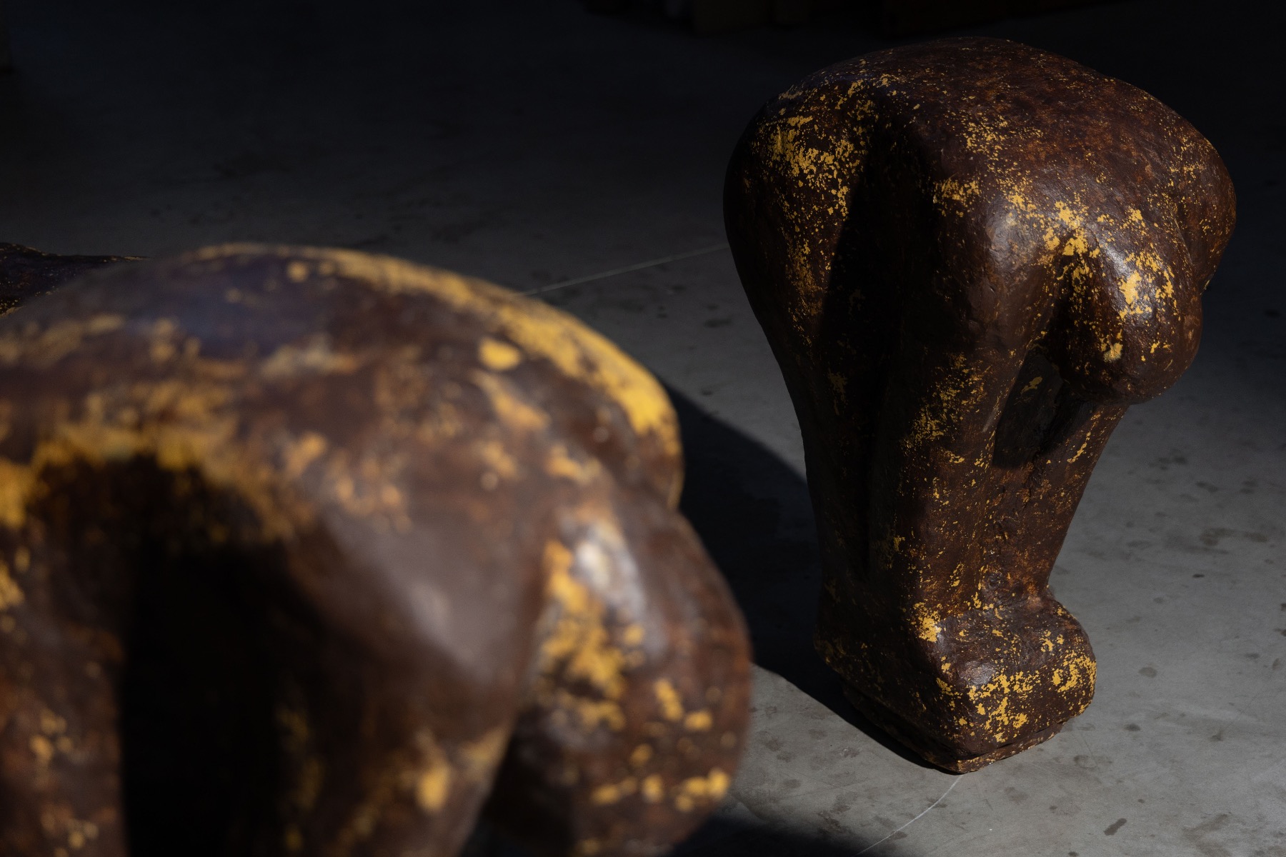 Expressive sculptural figures forming a cohesive series