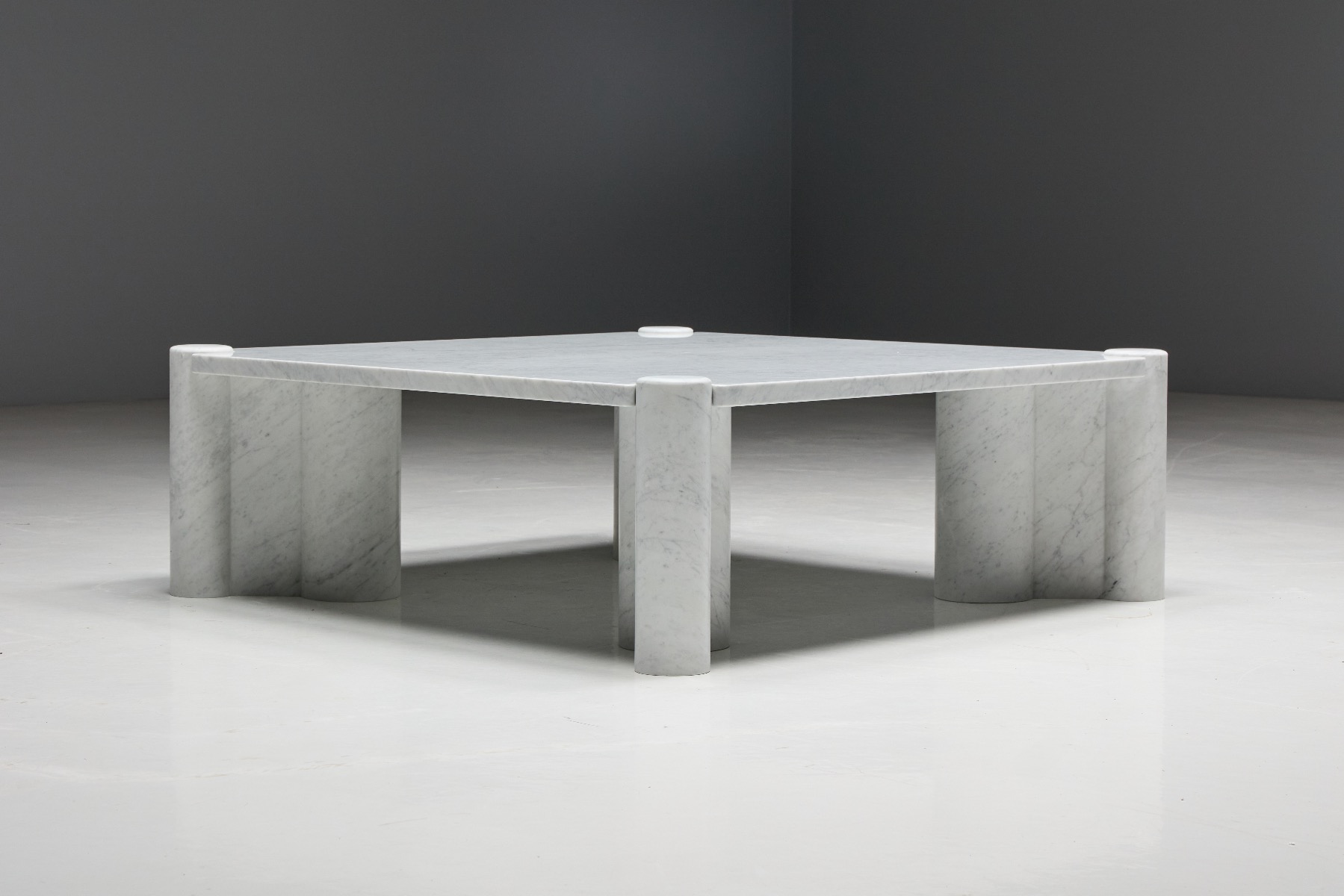 Iconic 1960s marble coffee table with bold geometry
