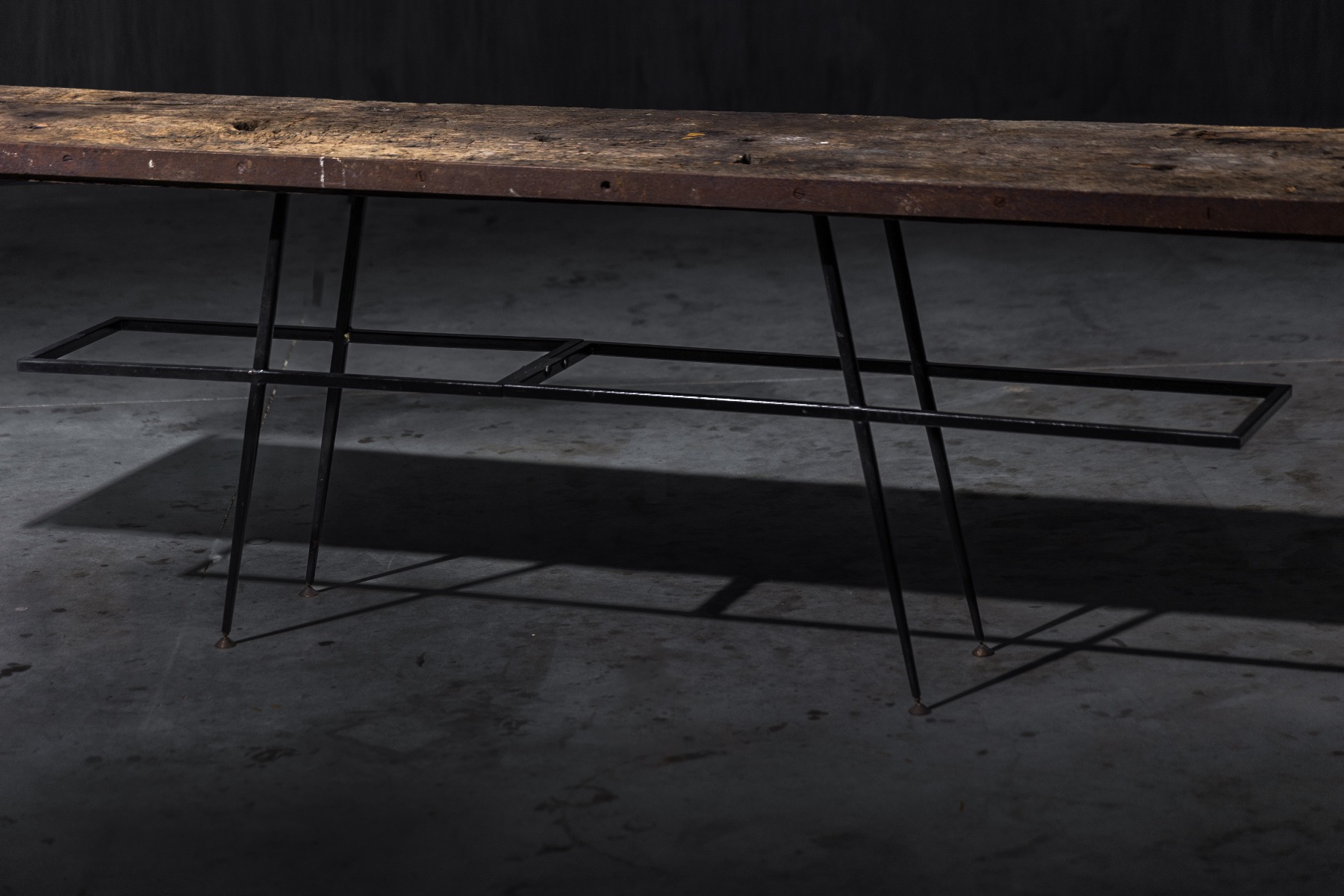 Museum level industrial Wabi Sabi console table
