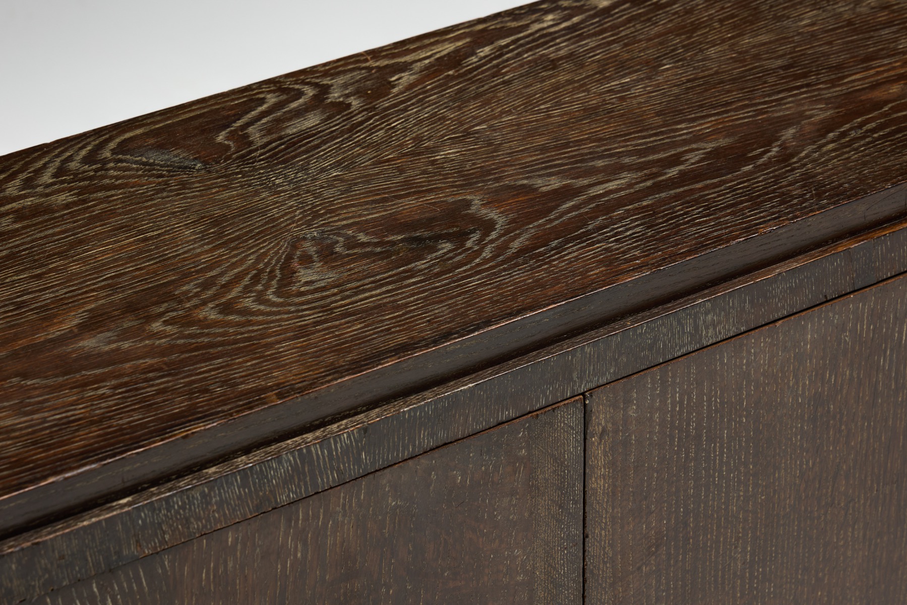 Oak storage cabinet in Art Deco language from the 1940s