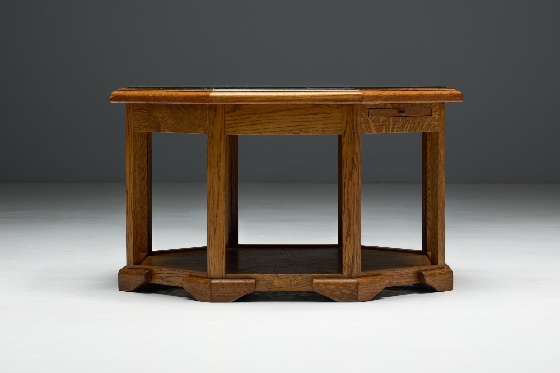Octagonal Art Deco center coffee table from the early 20th century