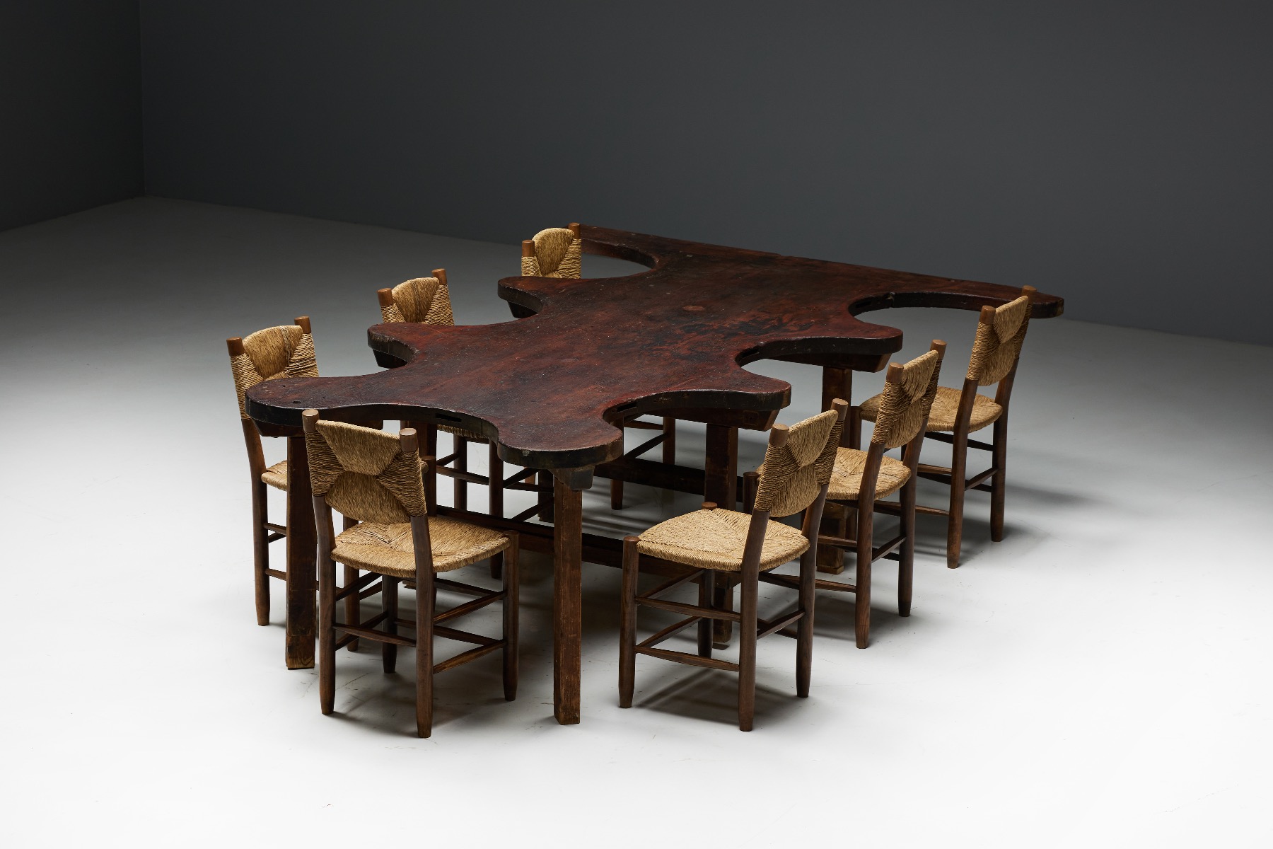 Organic sculpted wood table antique piece