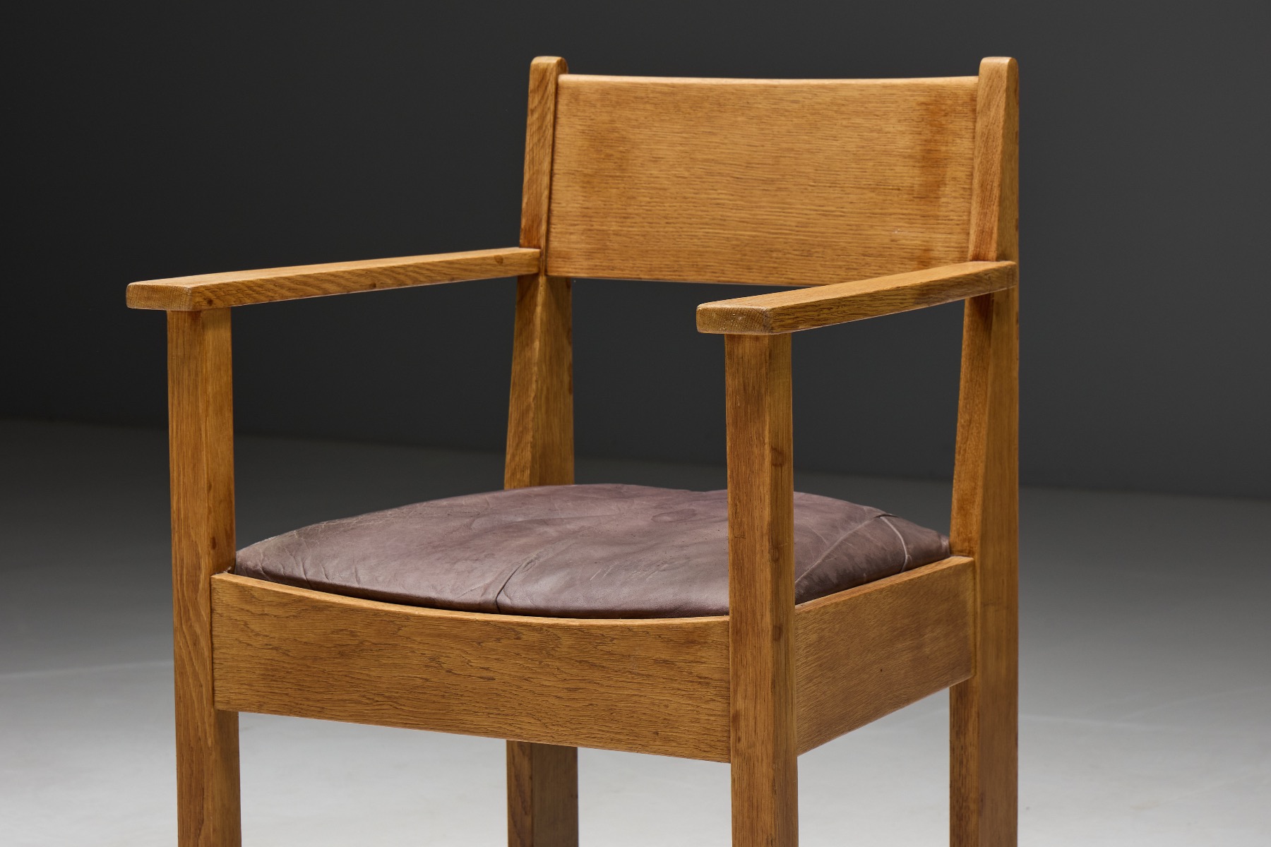 Period 1930s oak armchairs