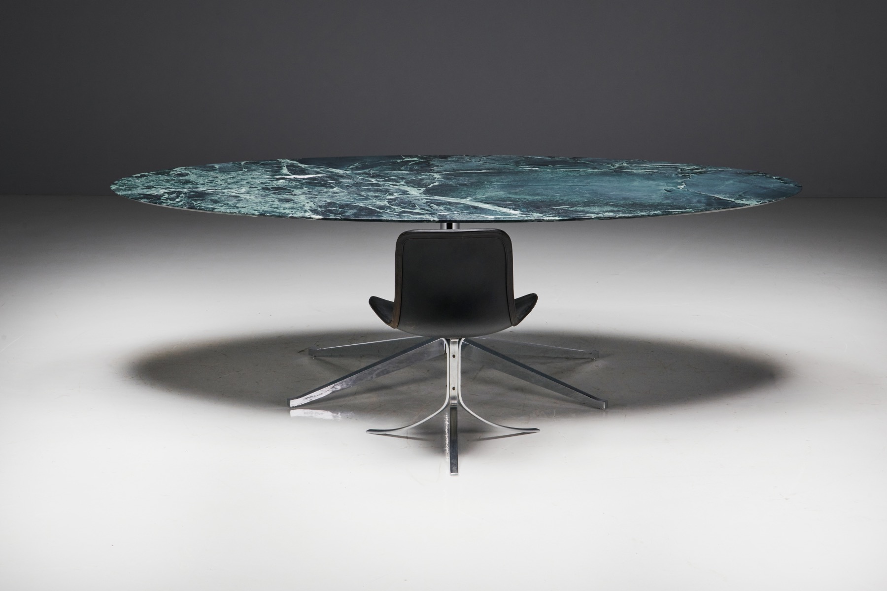 Premium burgundy marble table by Florence Knoll