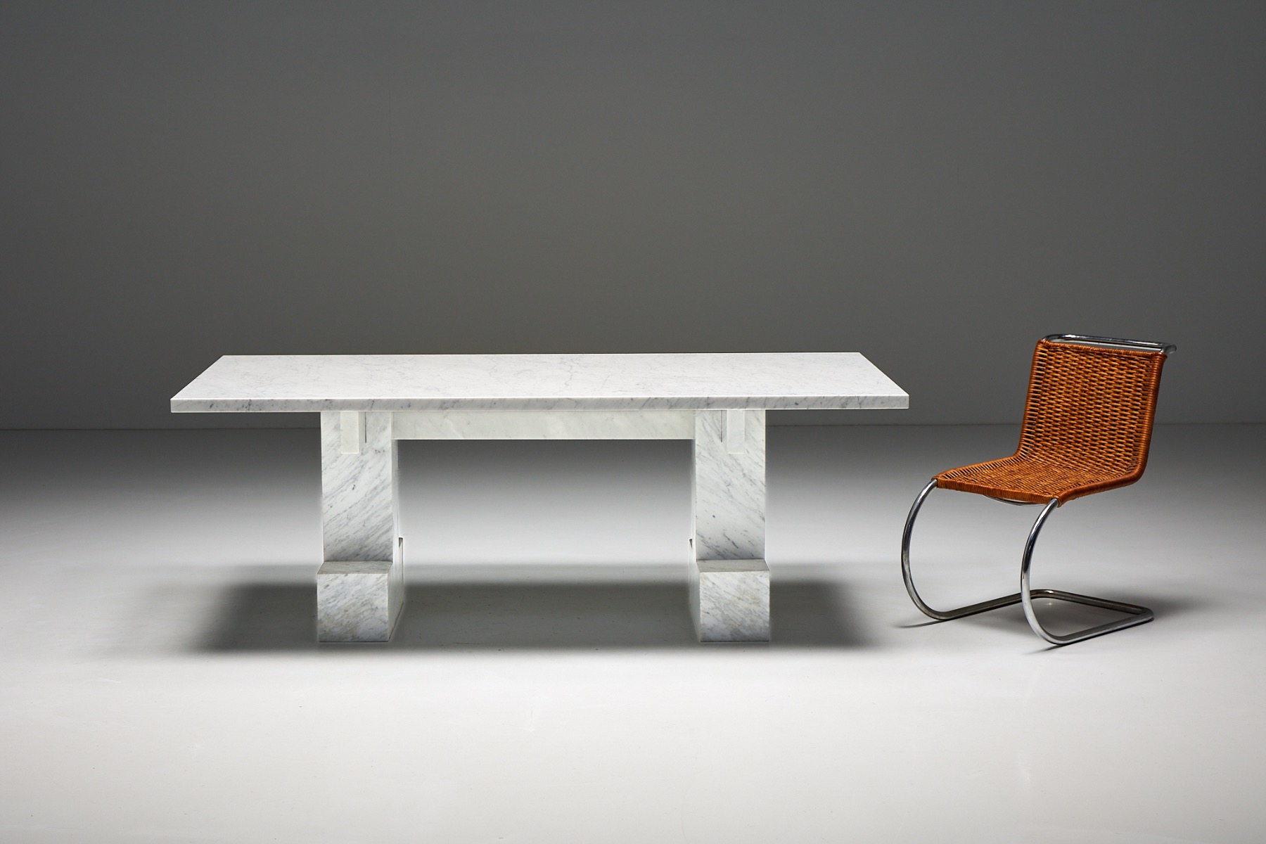 Premium Carrara marble table from the 1970s style