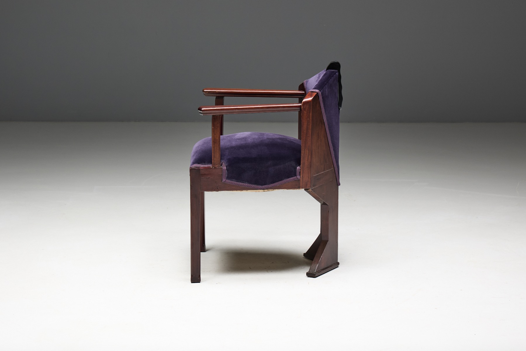 Solid wood Amsterdam School armchair