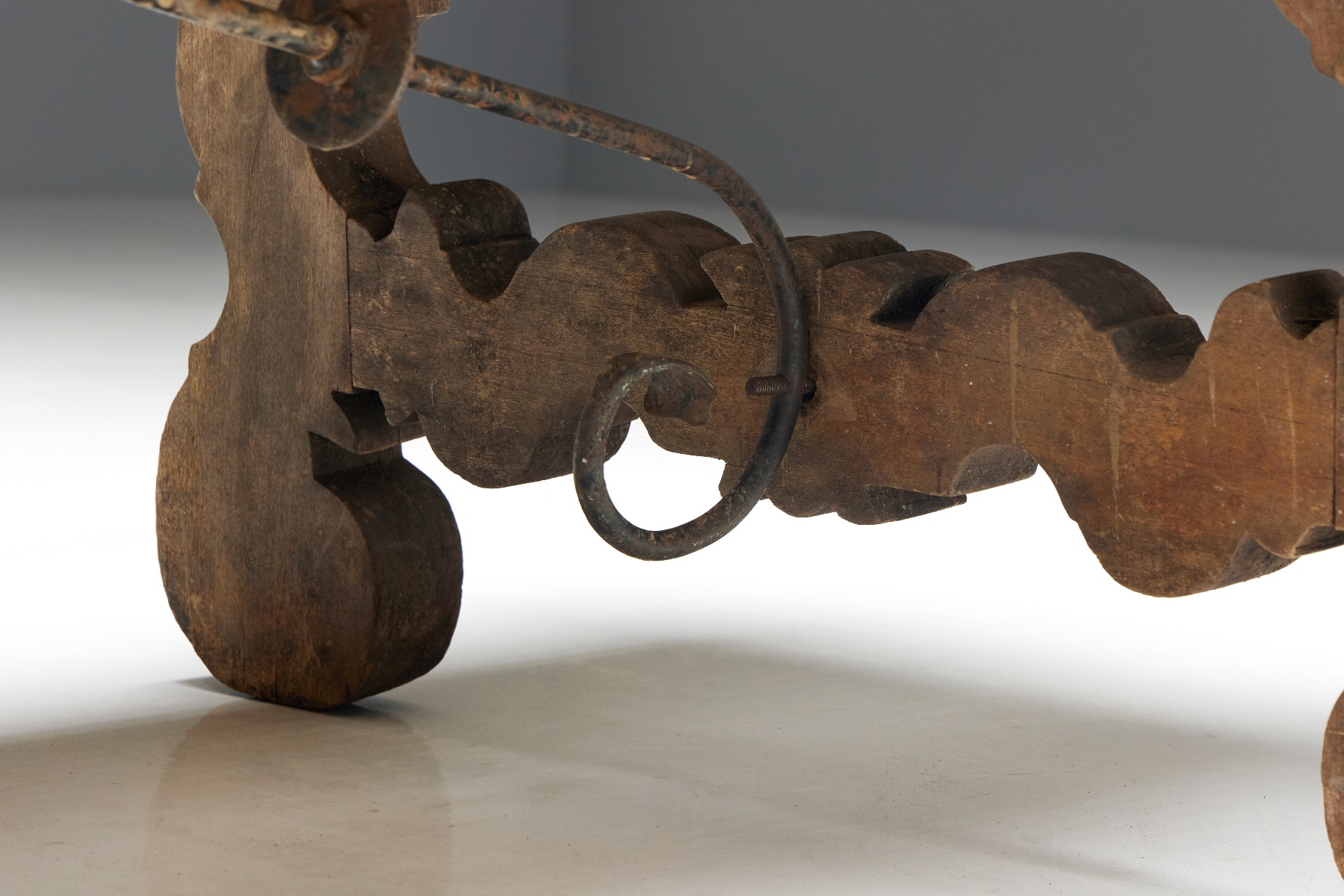 Solid wood folk art farm table