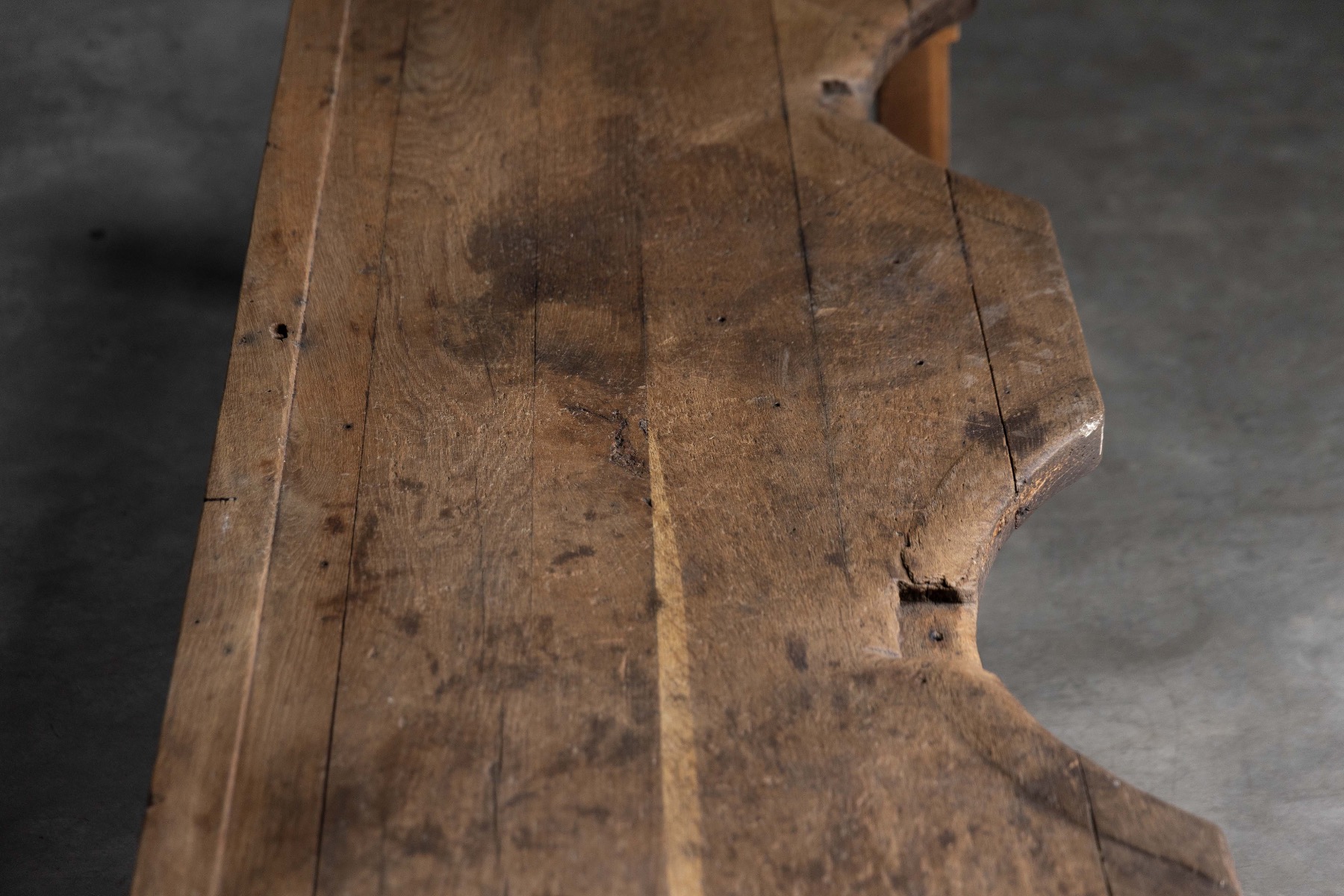 Solid wood jeweller table with aged patina